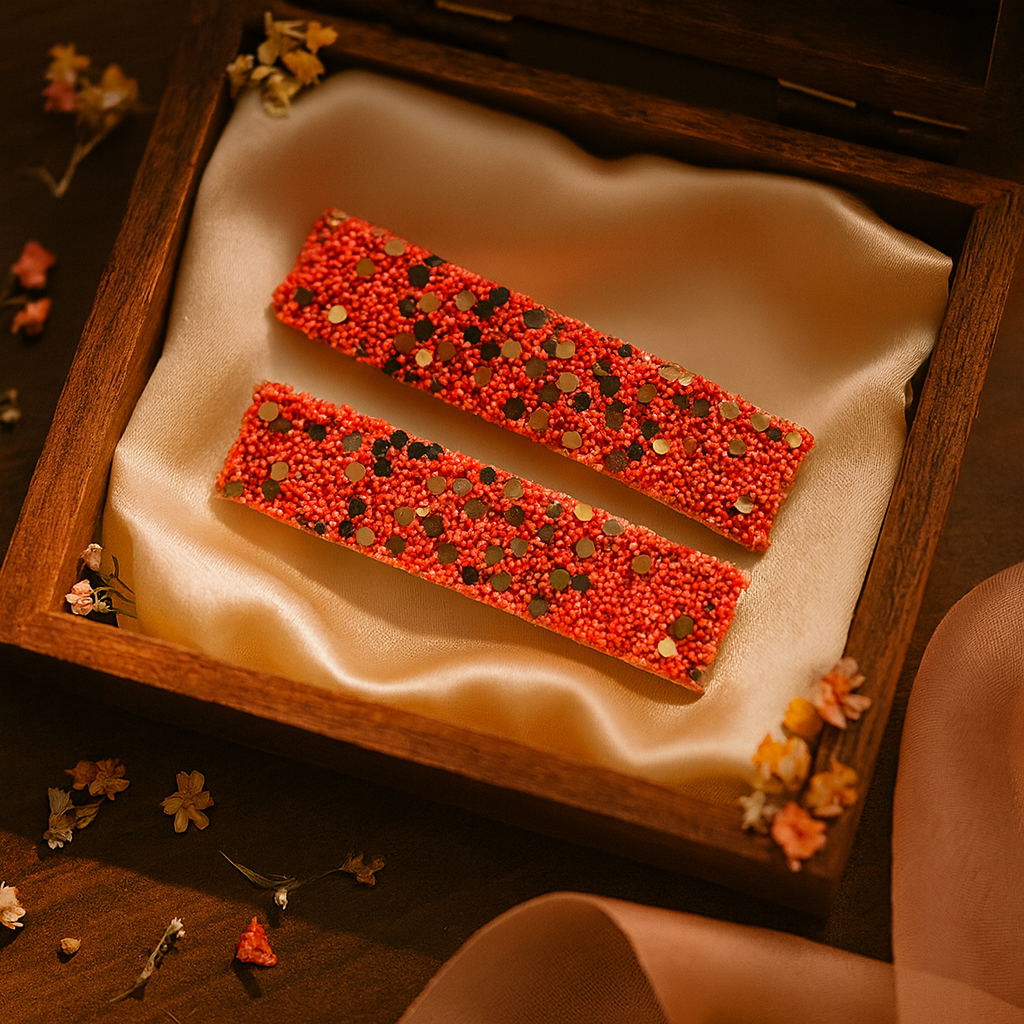 Peach Glow Beaded Alligator Clip