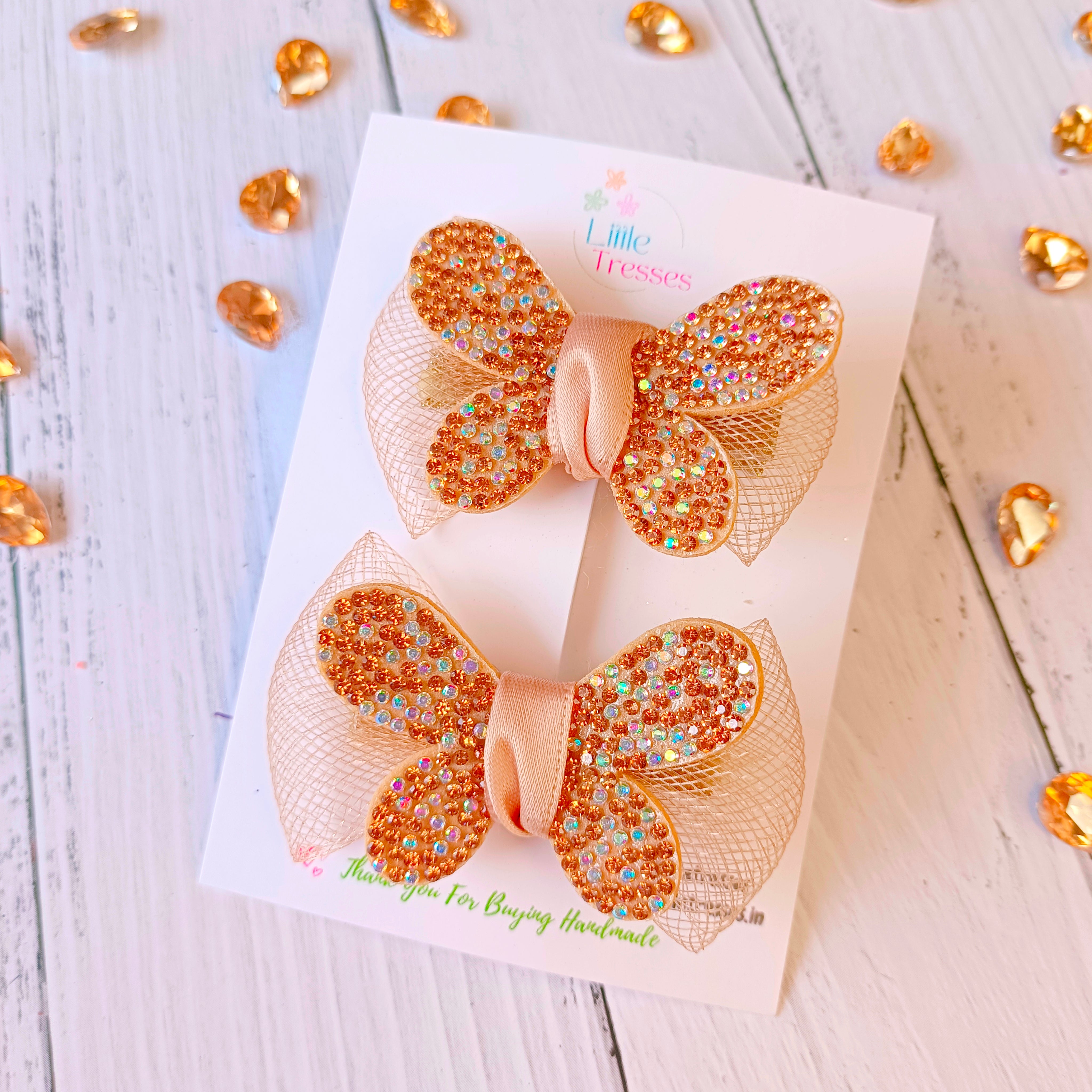 Butterfly Mesh Alligator Clip Pair - 2 Colors