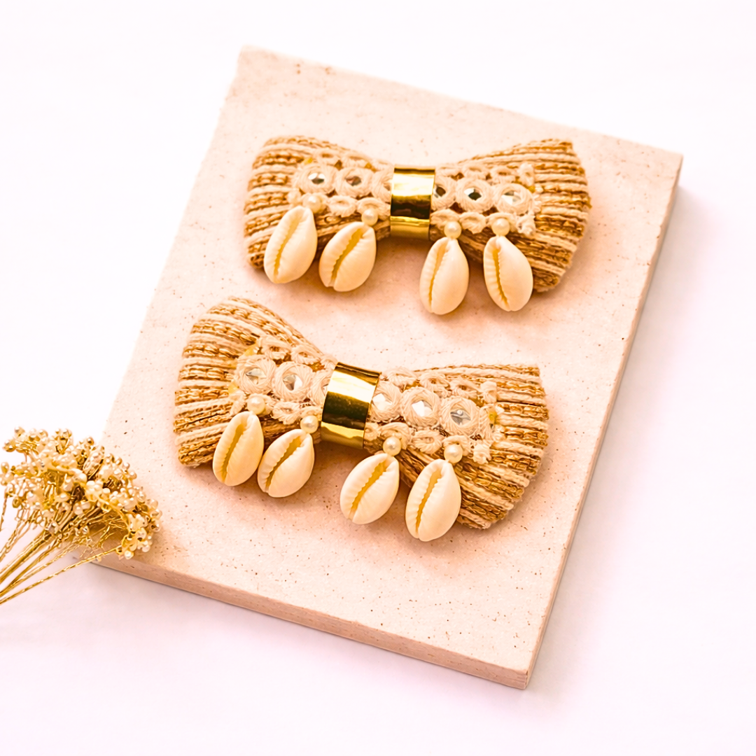Pair of Jute Bow with Kaudi Alligator Clip