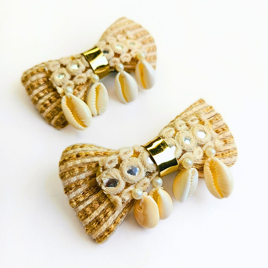 Pair of Jute Bow with Kaudi Alligator Clip