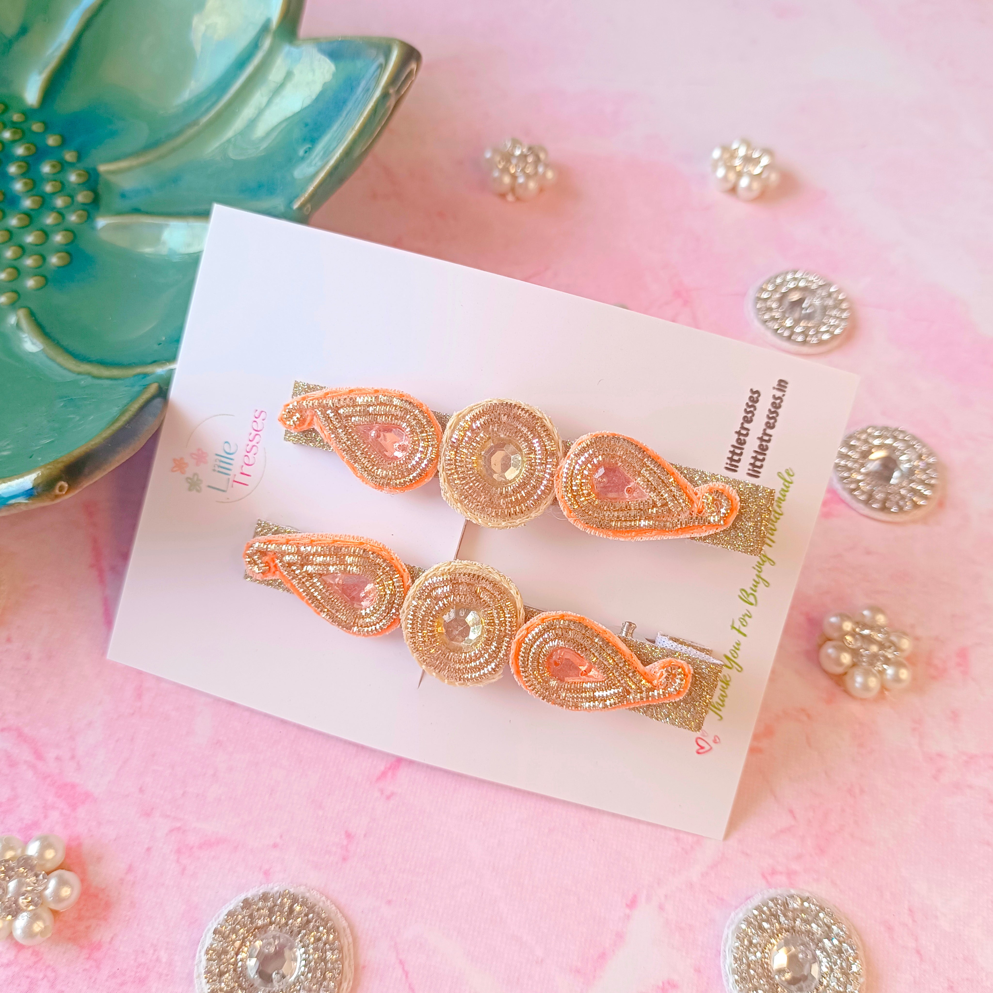 Ethnic Ambi Design Alligator Clip Pair - 5 Colors