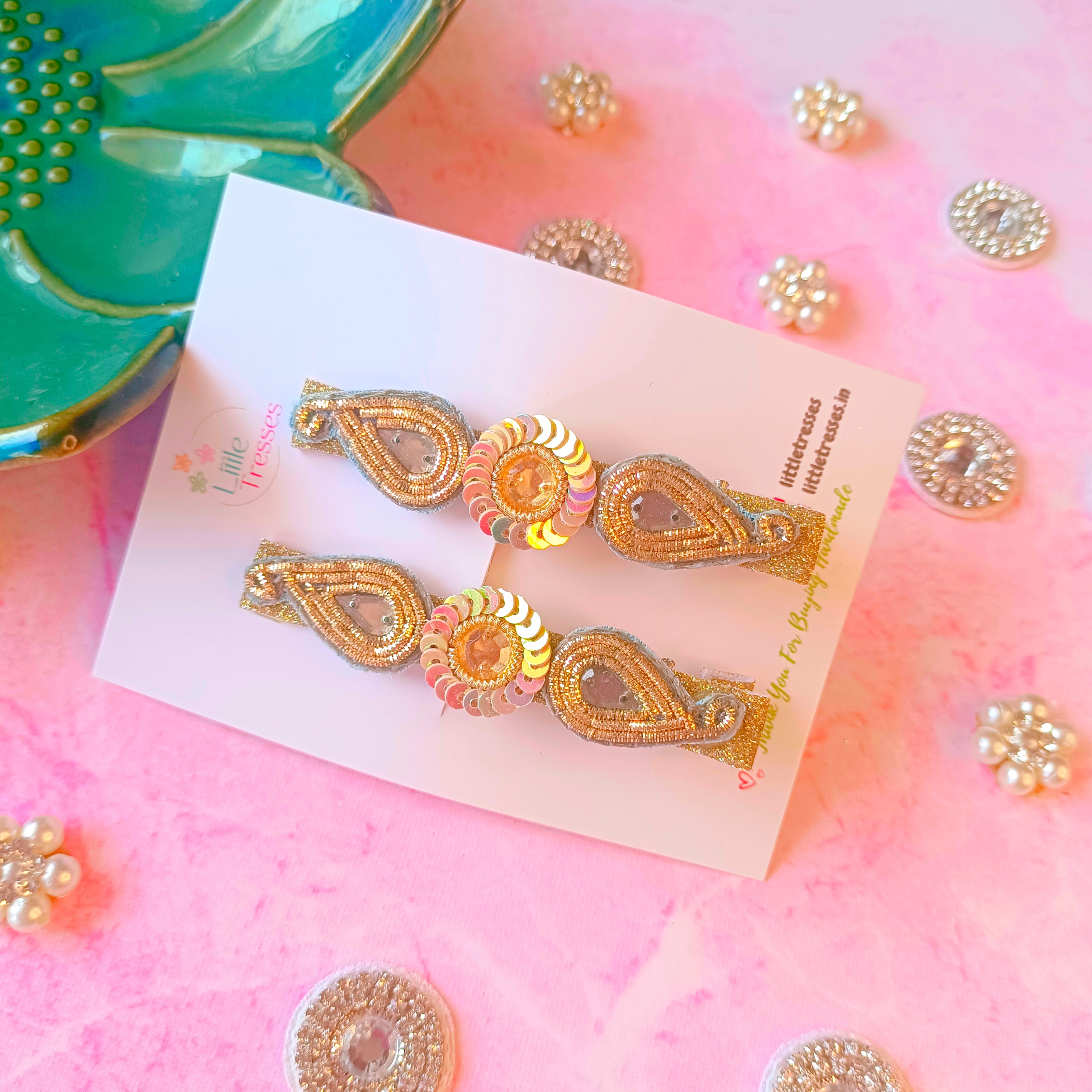 5 Colors Ethnic Ambi Design Alligator Clip Pair