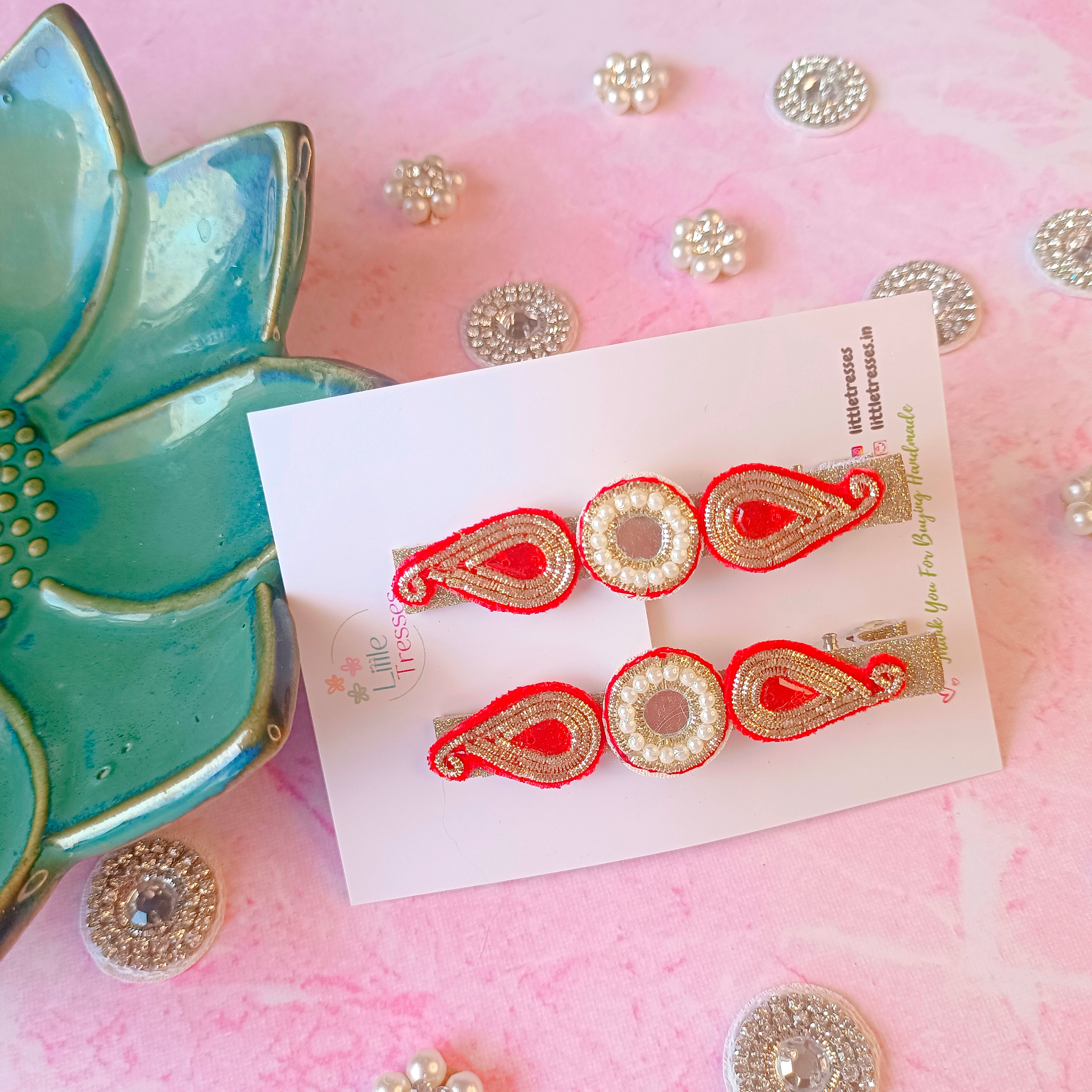 5 Colors Ethnic Ambi Design Alligator Clip Pair