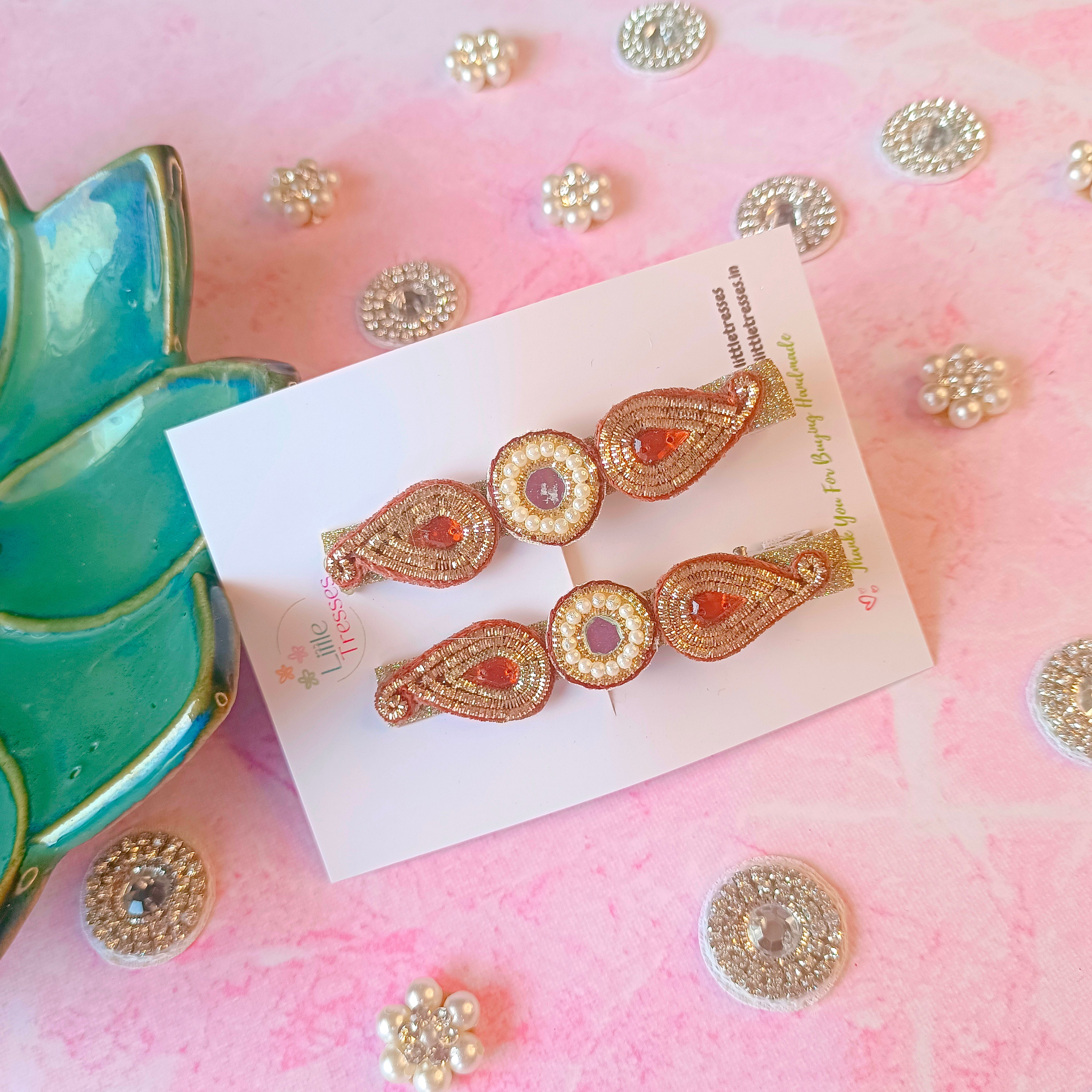 5 Colors Ethnic Ambi Design Alligator Clip Pair