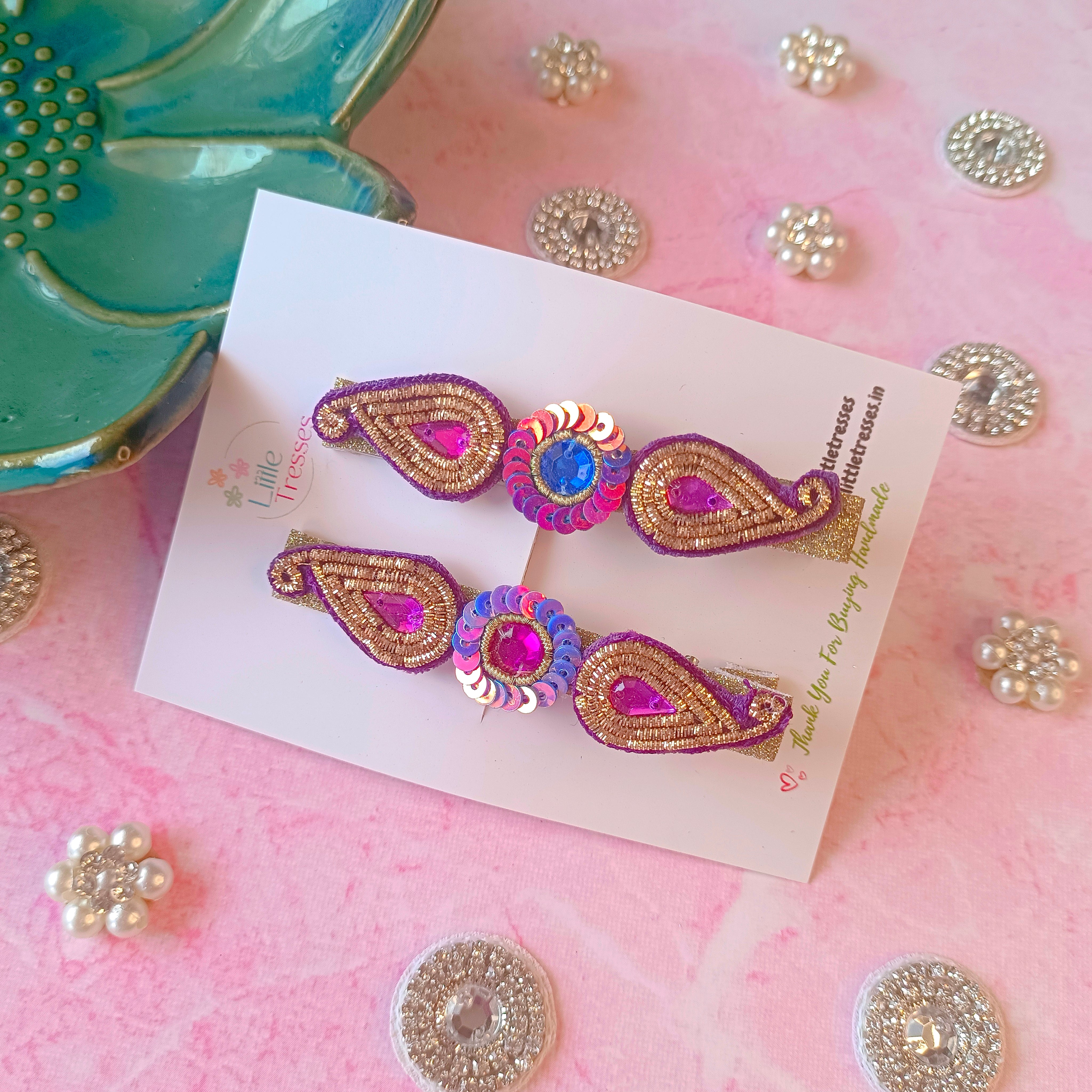 5 Colors Ethnic Ambi Design Alligator Clip Pair