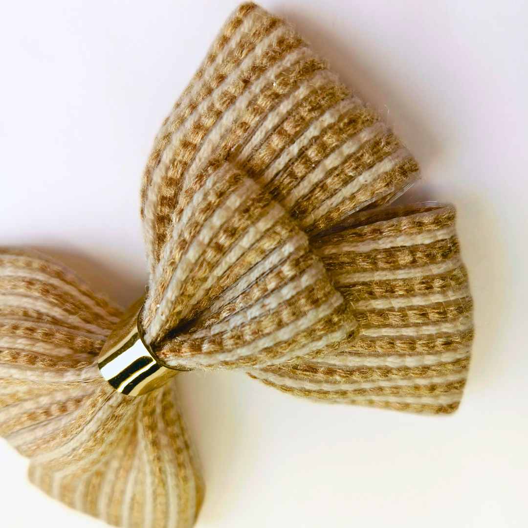Jute Double Layer Bow Alligator Clip
