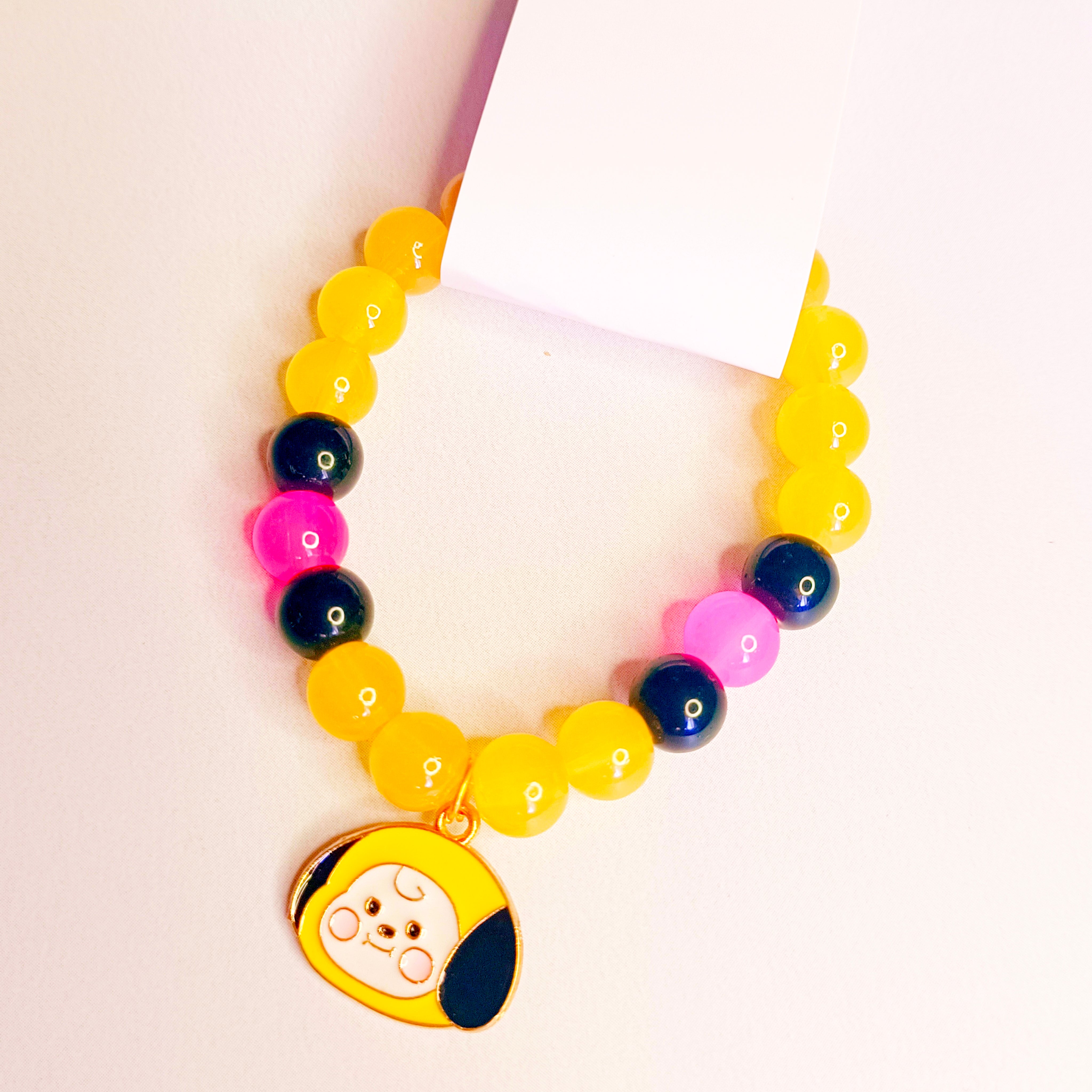Little Cartoon Bracelet & Pendant Set - Yellow & Black