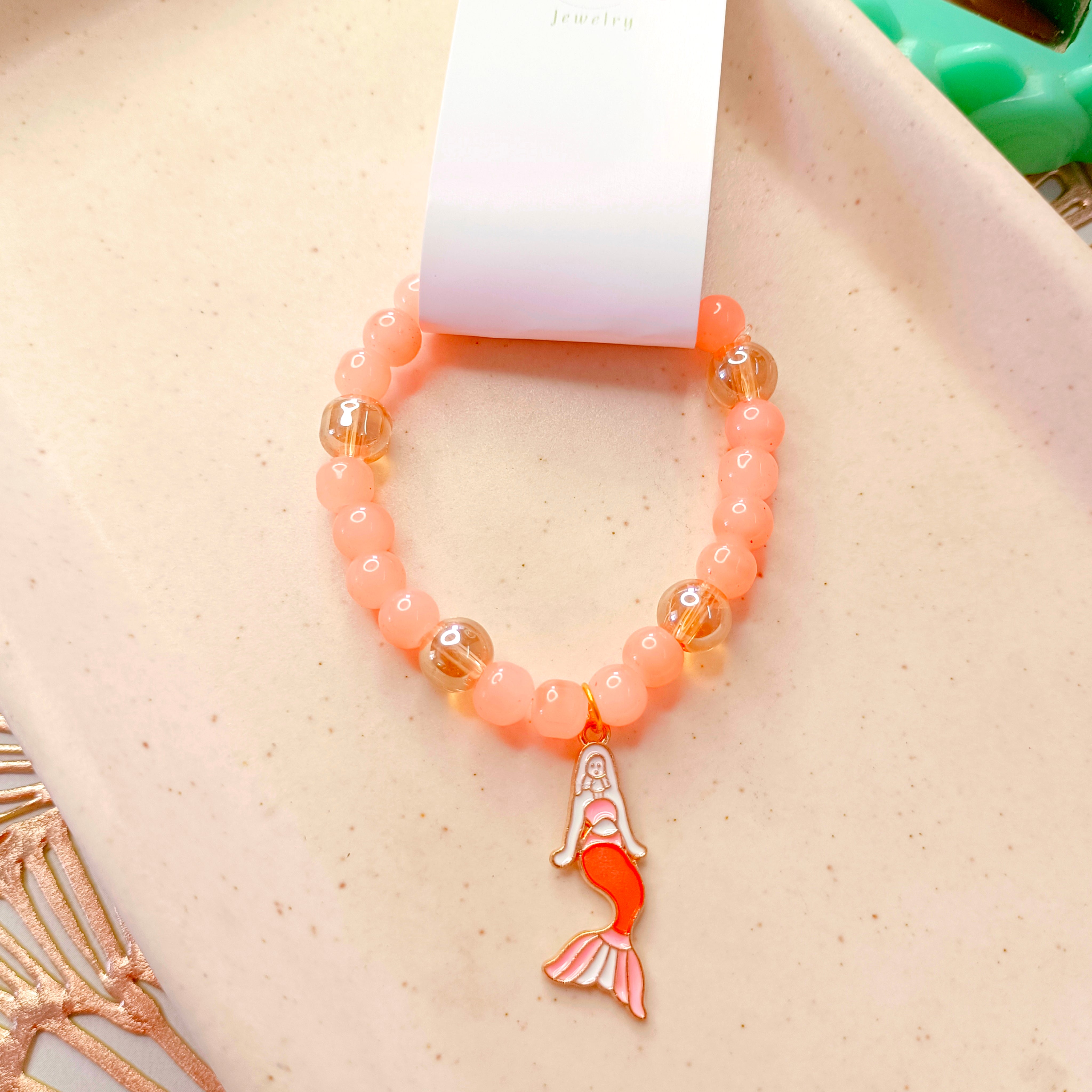 Mermaid Bracelet & Pendant Set - Peach