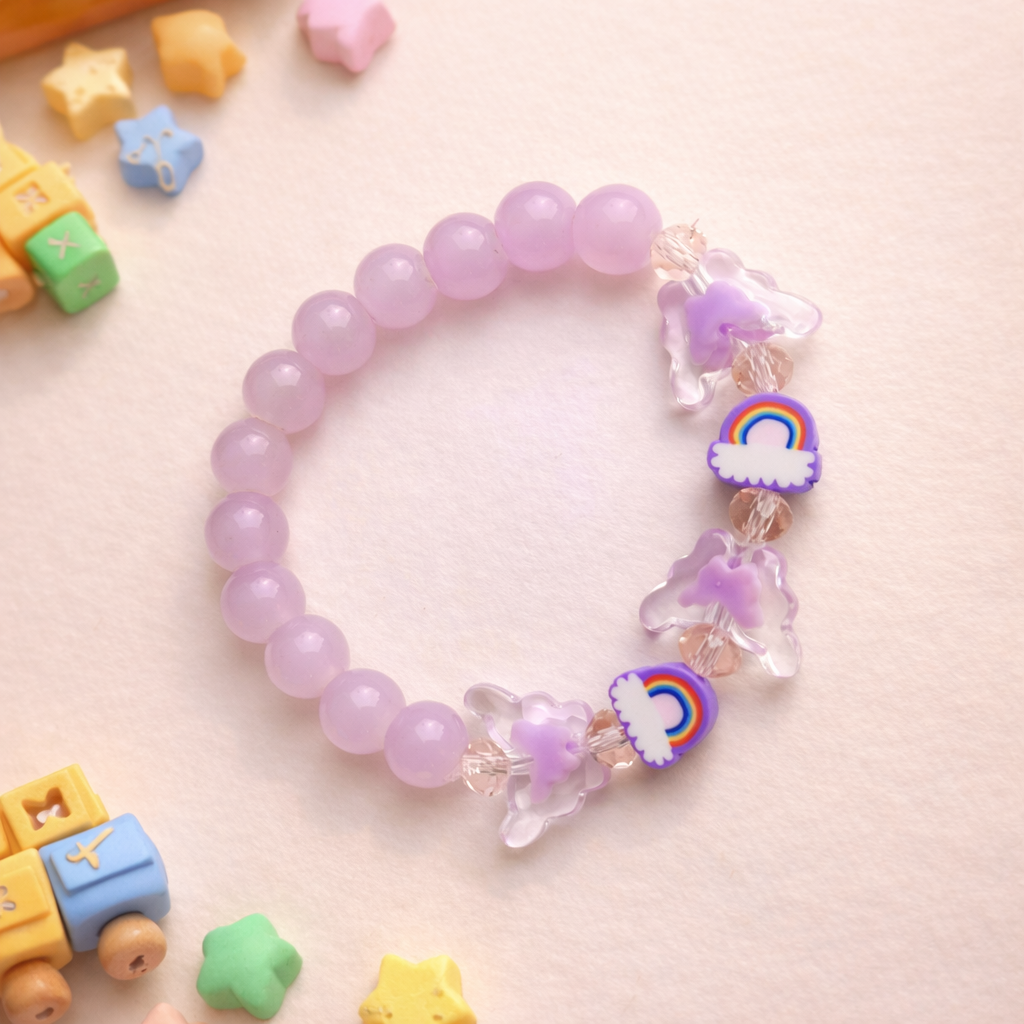 Lavender Rainbow & Butterfly Bracelet