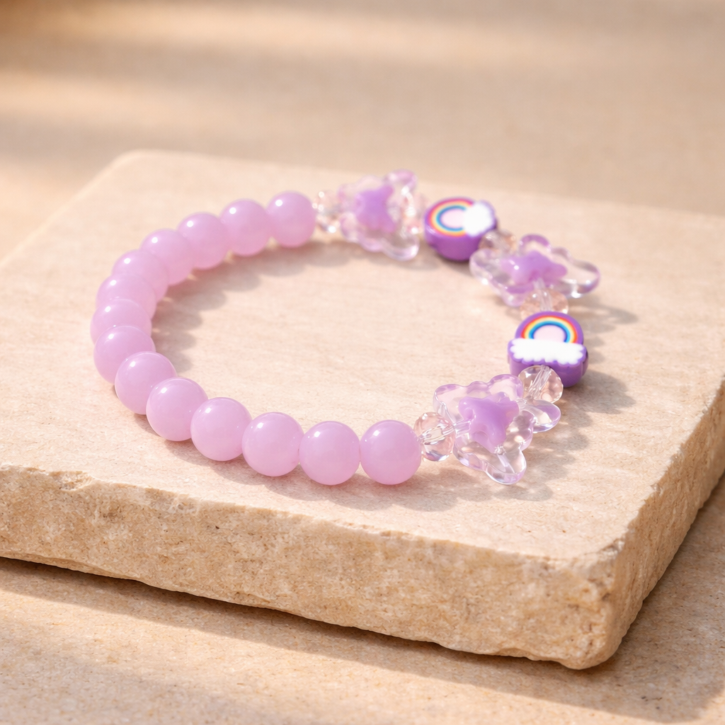 Lavender Rainbow & Butterfly Bracelet