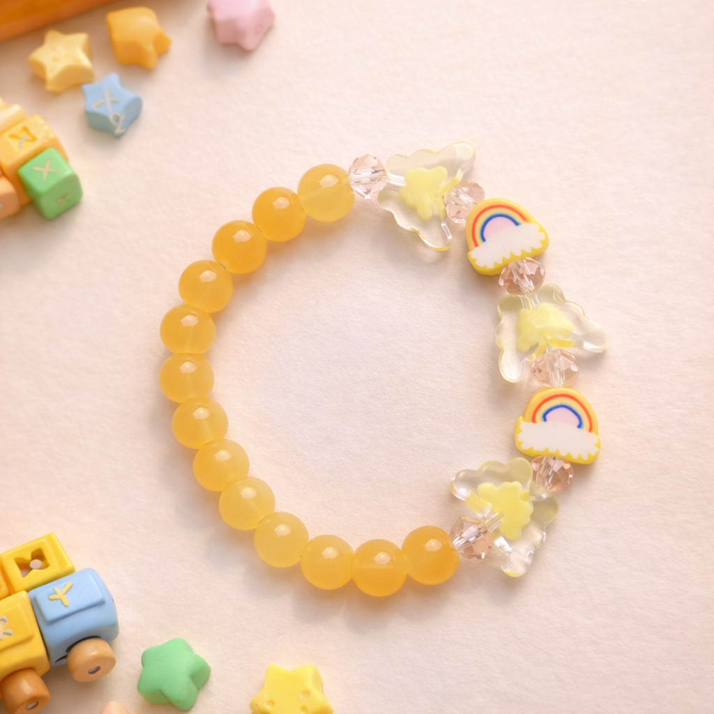 Yellow Rainbow & Butterfly Bracelet