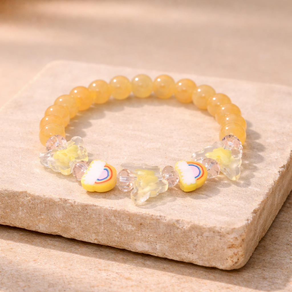 Yellow Rainbow & Butterfly Bracelet
