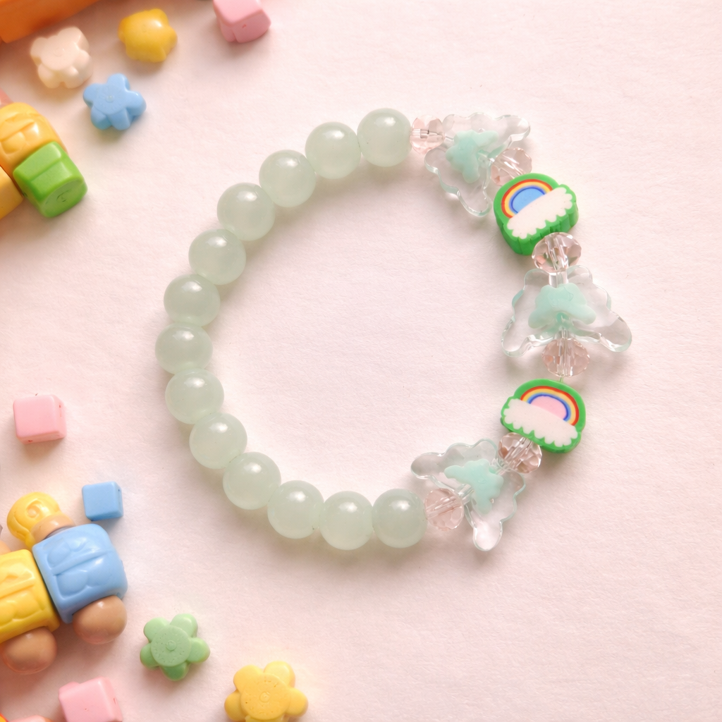 Mint Rainbow & Butterfly Bracelet