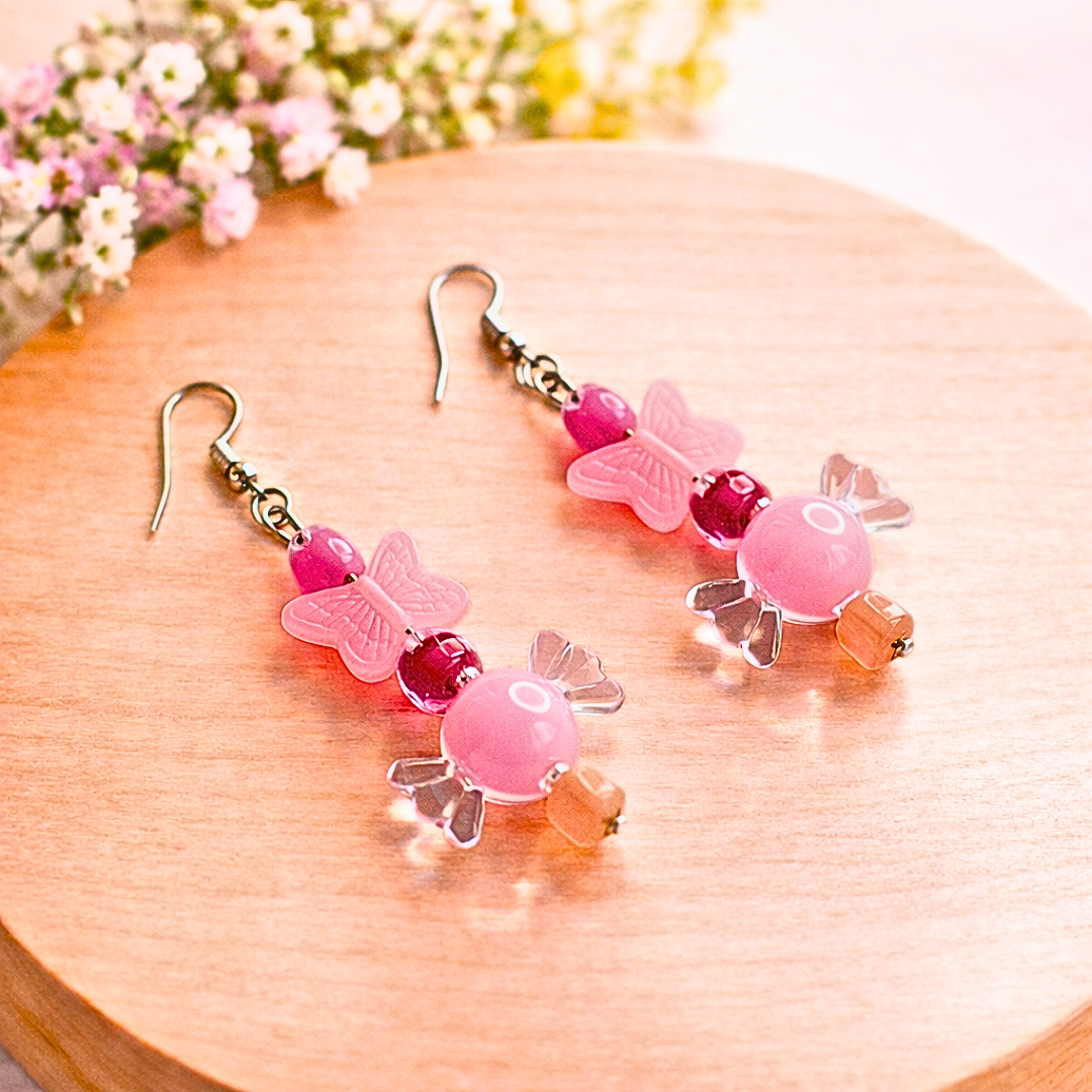 Baby Pink Toffee Bracelet and Earrings Jewelry Combo (Copy)