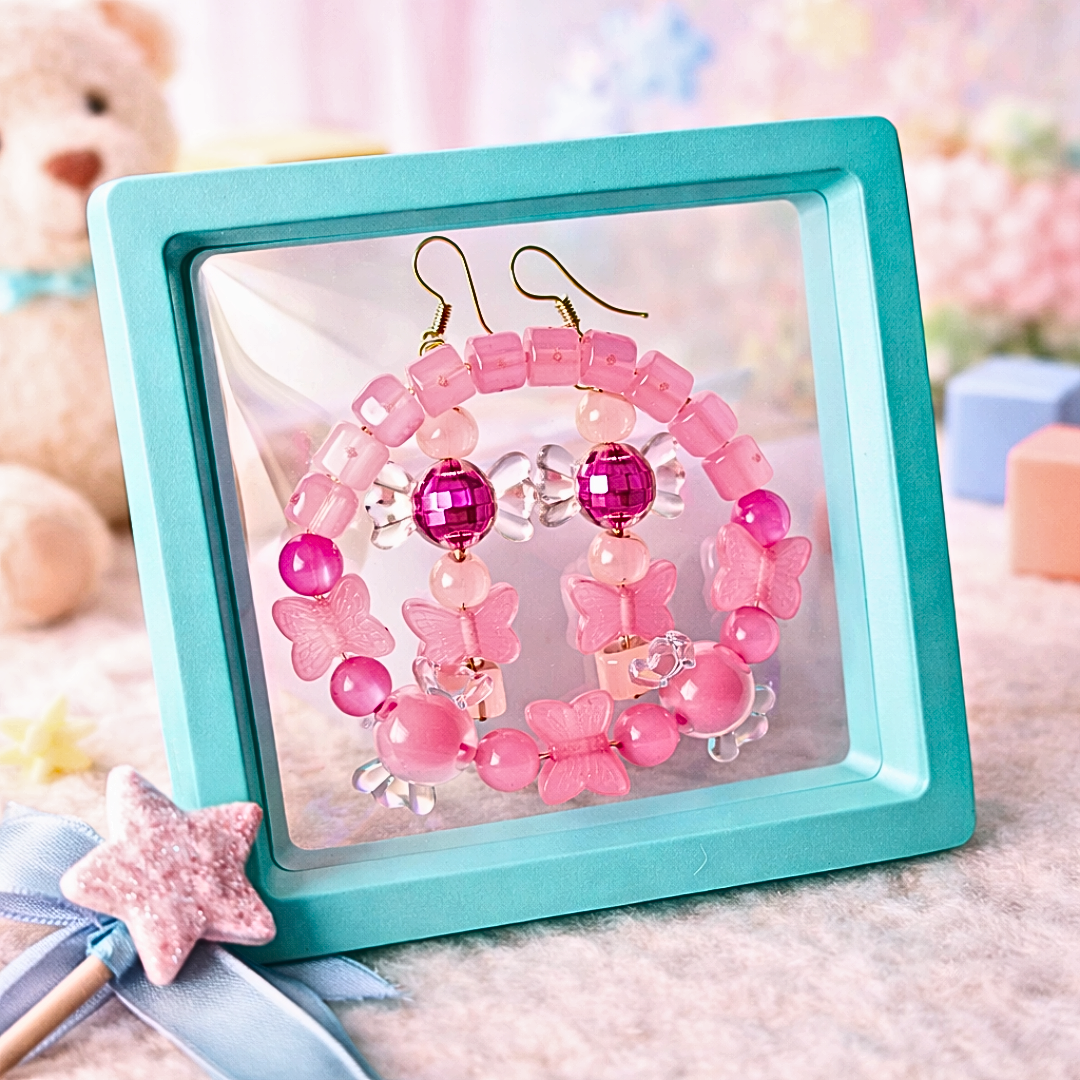 Baby Pink Toffee Bracelet and Earrings Jewelry Combo (Copy)