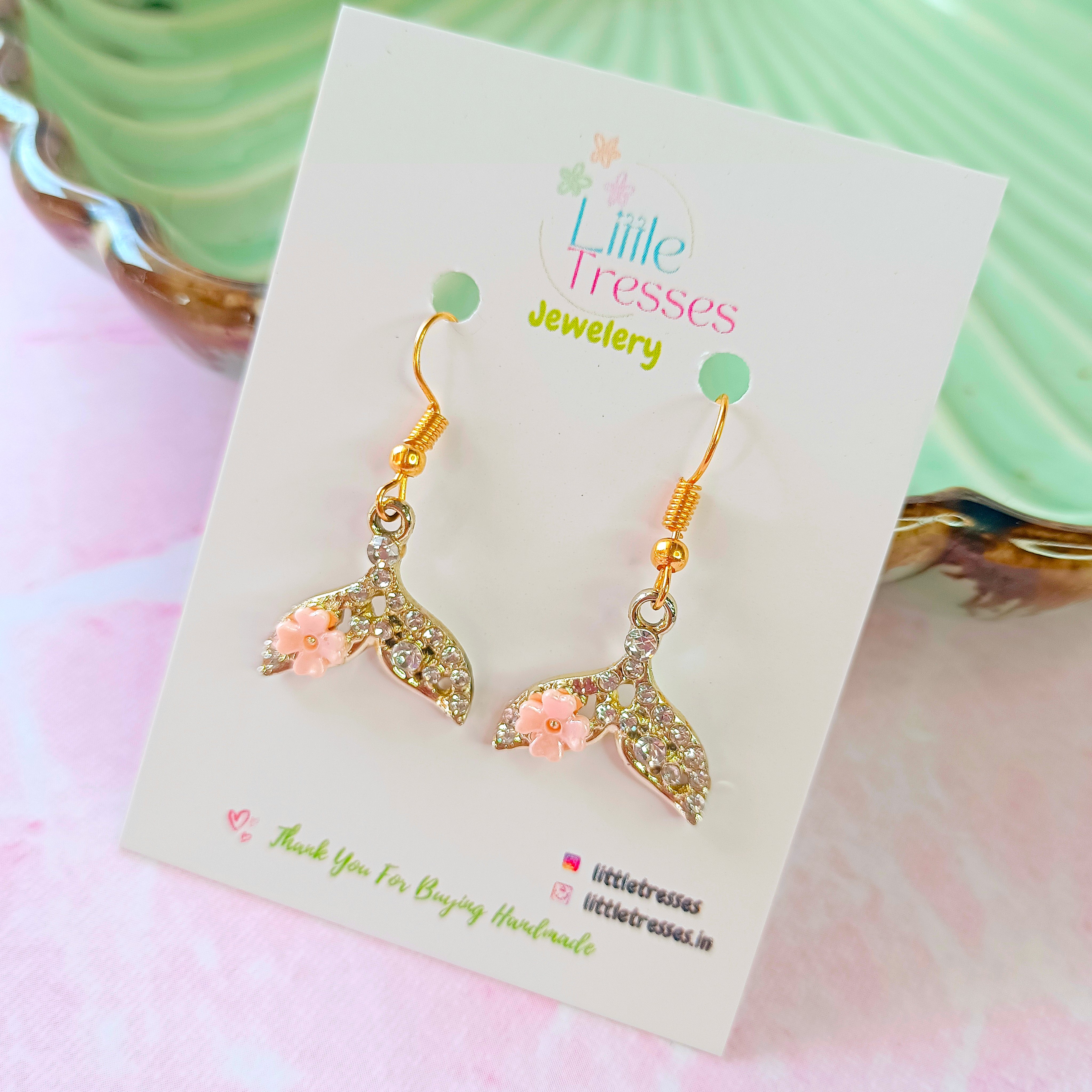 Fishtail Earrings - Peach