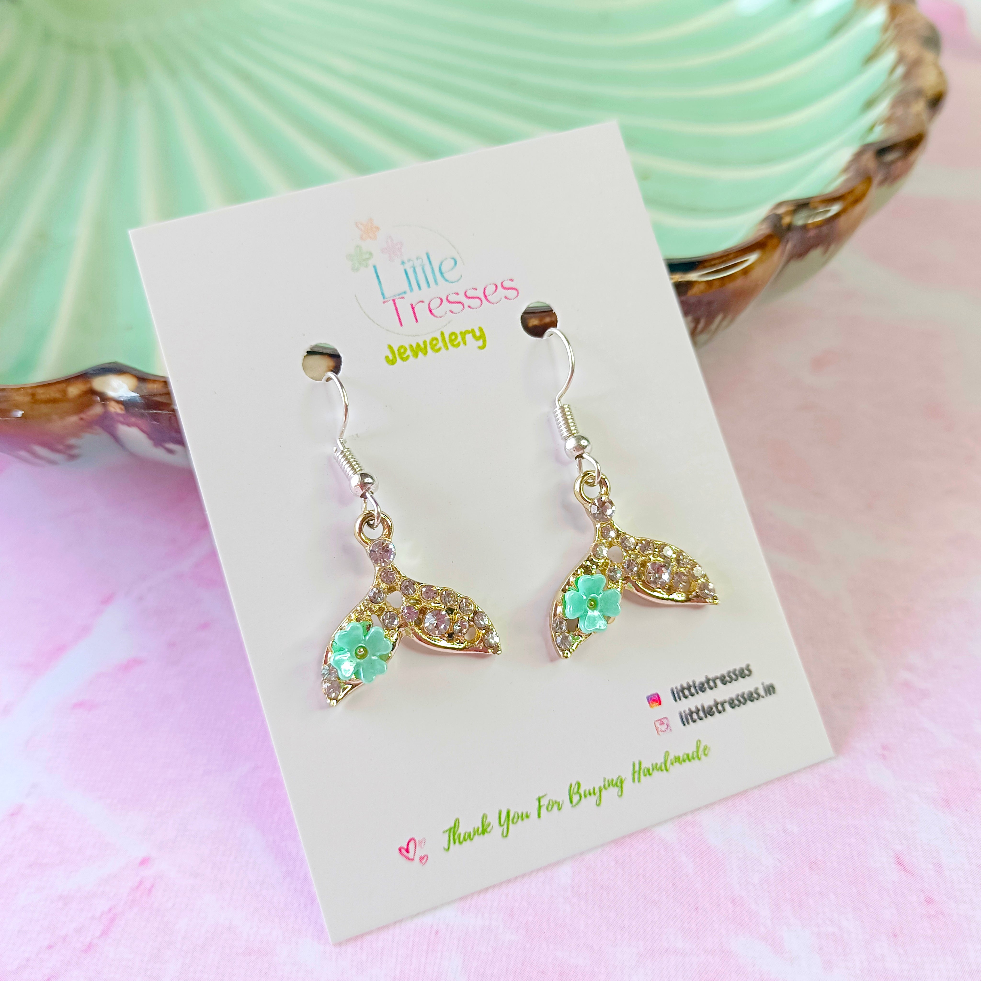 Fishtail Earrings - Green