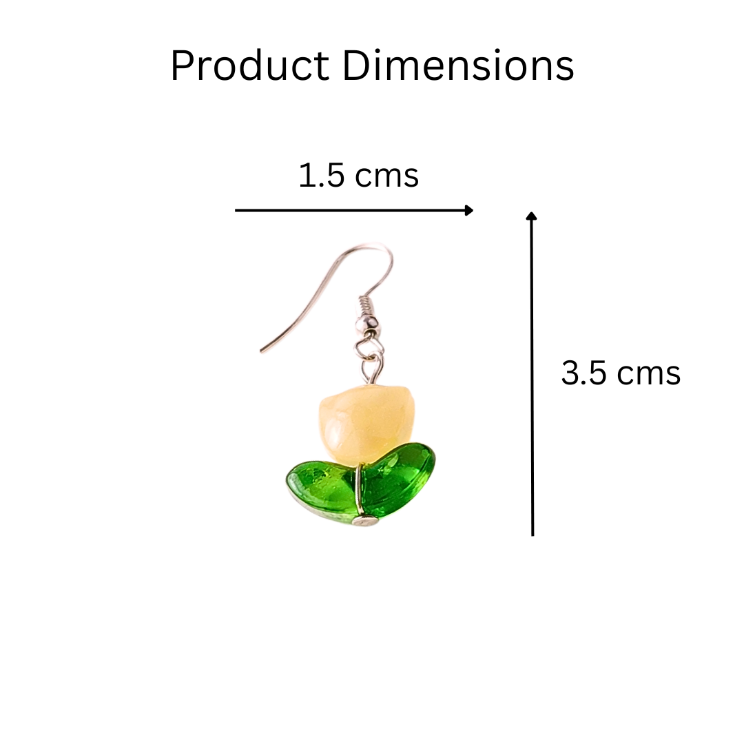 Yellow Tulip Bracelet and Earrings Jewelry Gift Box