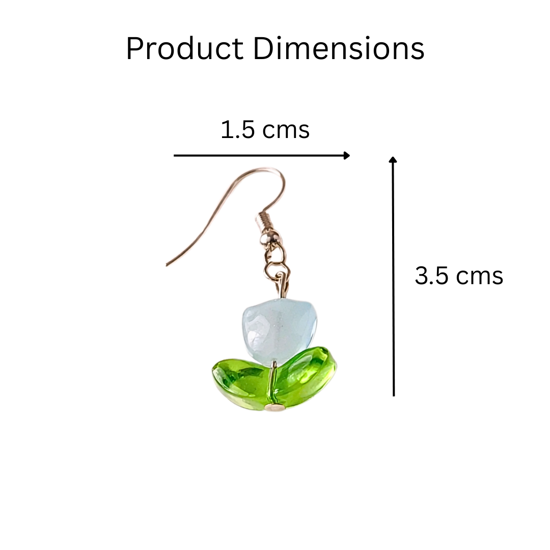 Blue Tulip Bracelet and Earrings Jewelry Gift Box