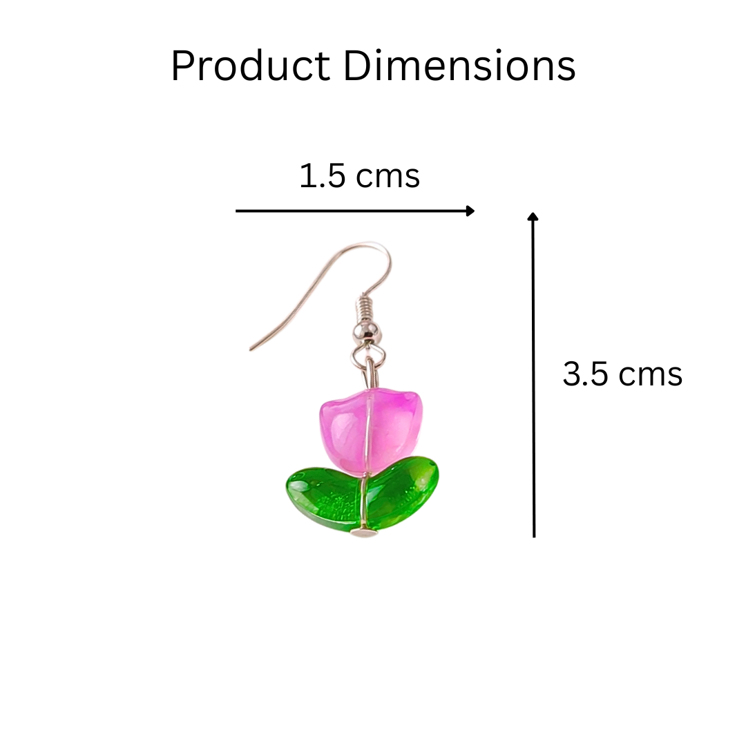 Lavender Tulip Bracelet and Earrings Jewelry Gift Box