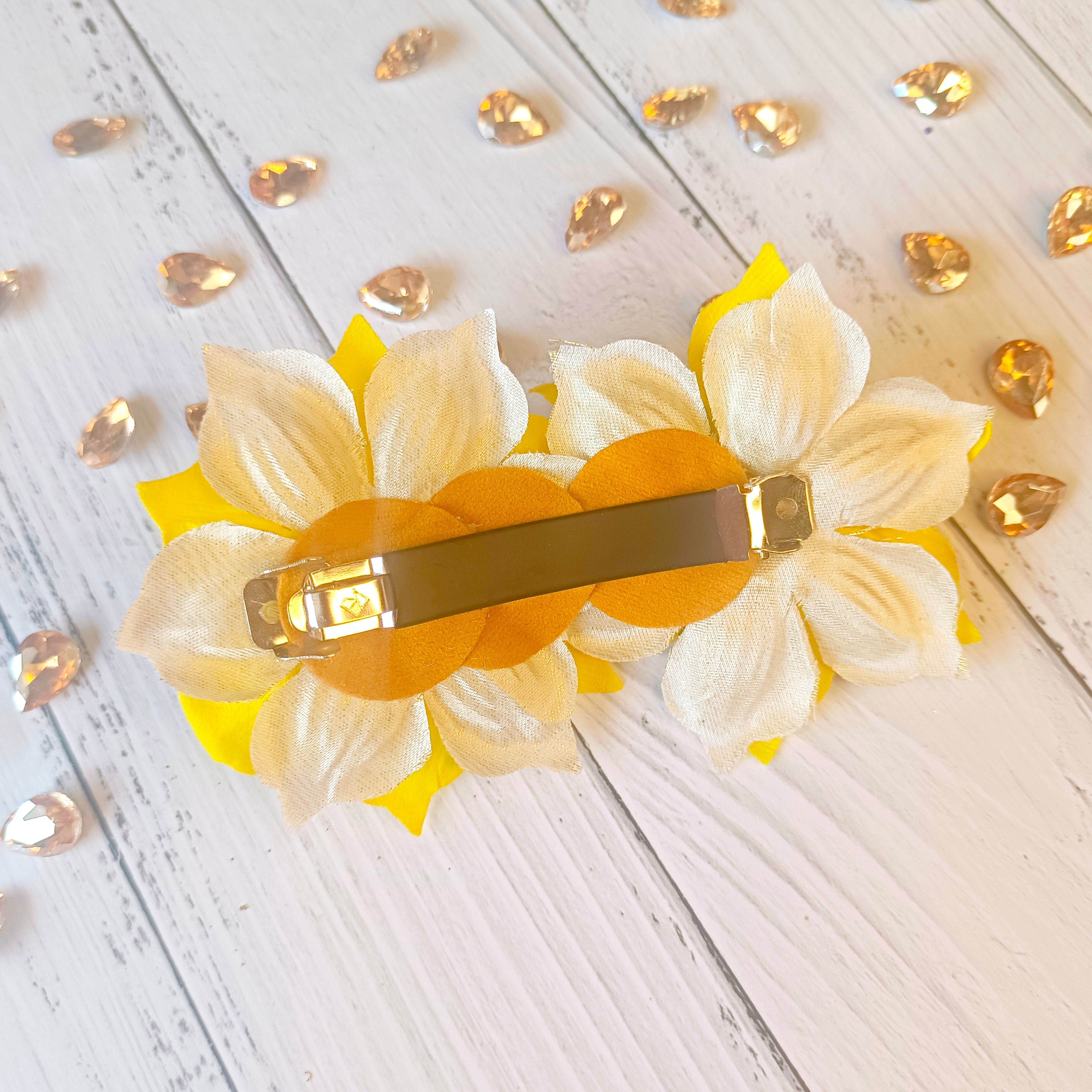 Lily Flower French Clip - Yellow