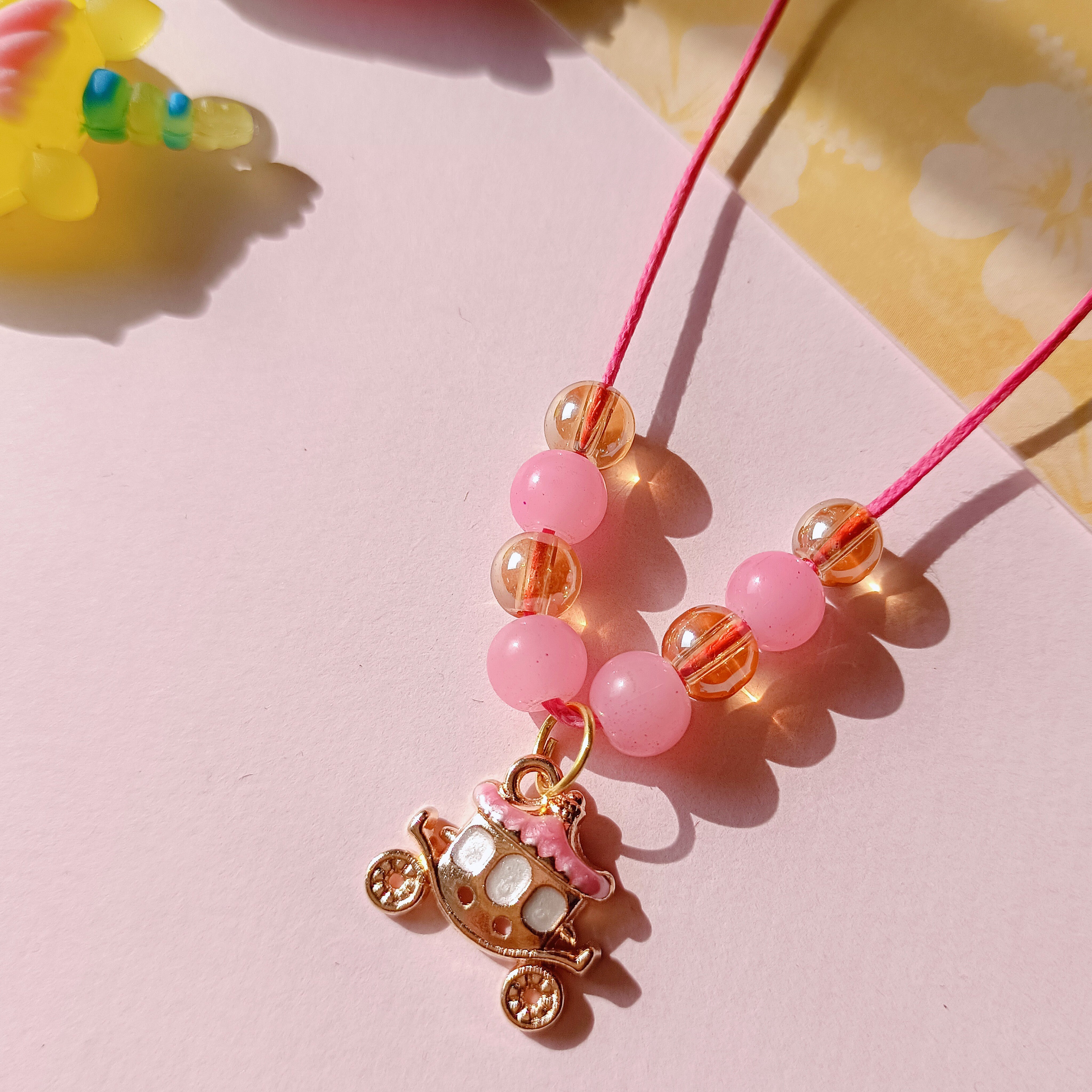 Princess Carriage Pendant - Pink