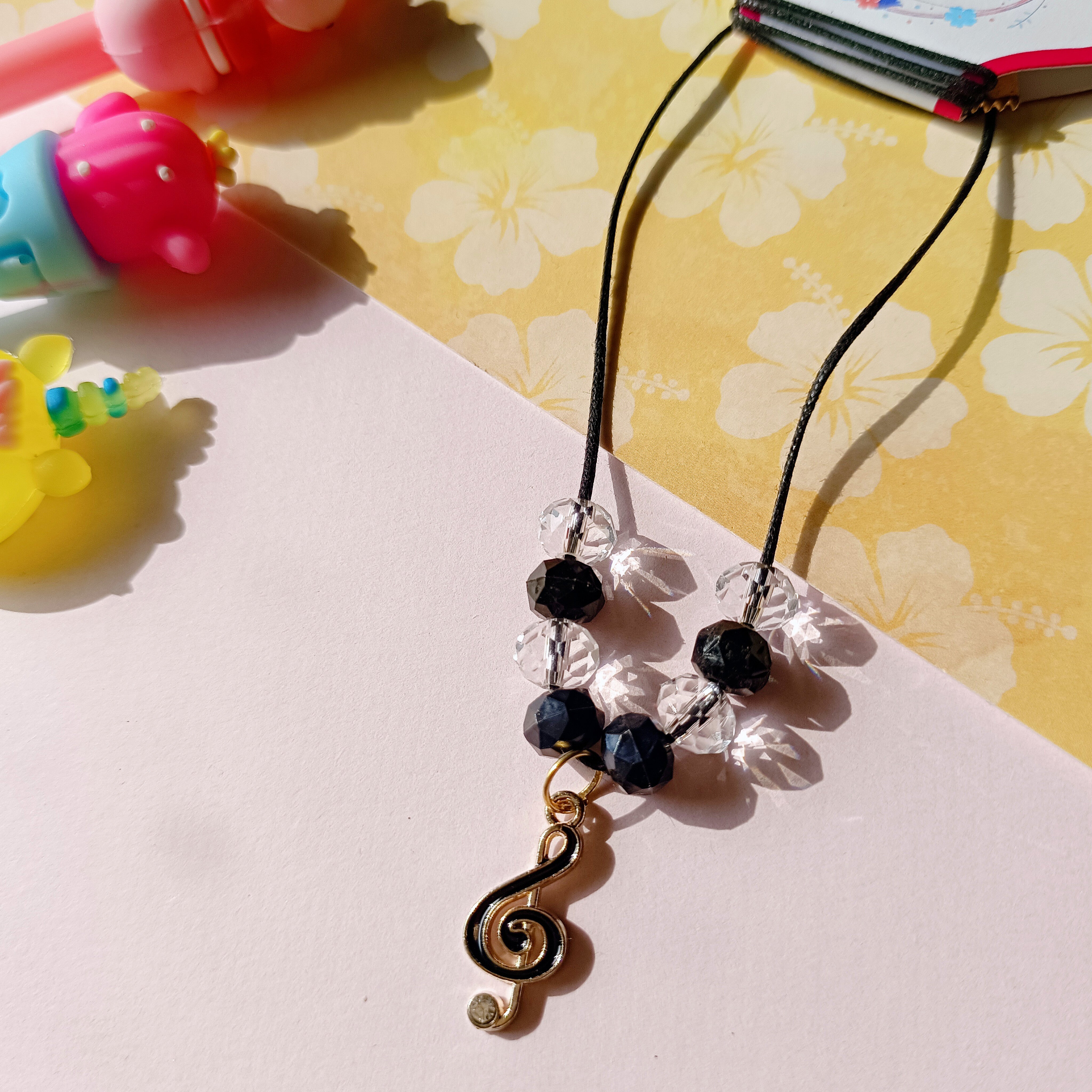 Musical Notes Pendant - Black