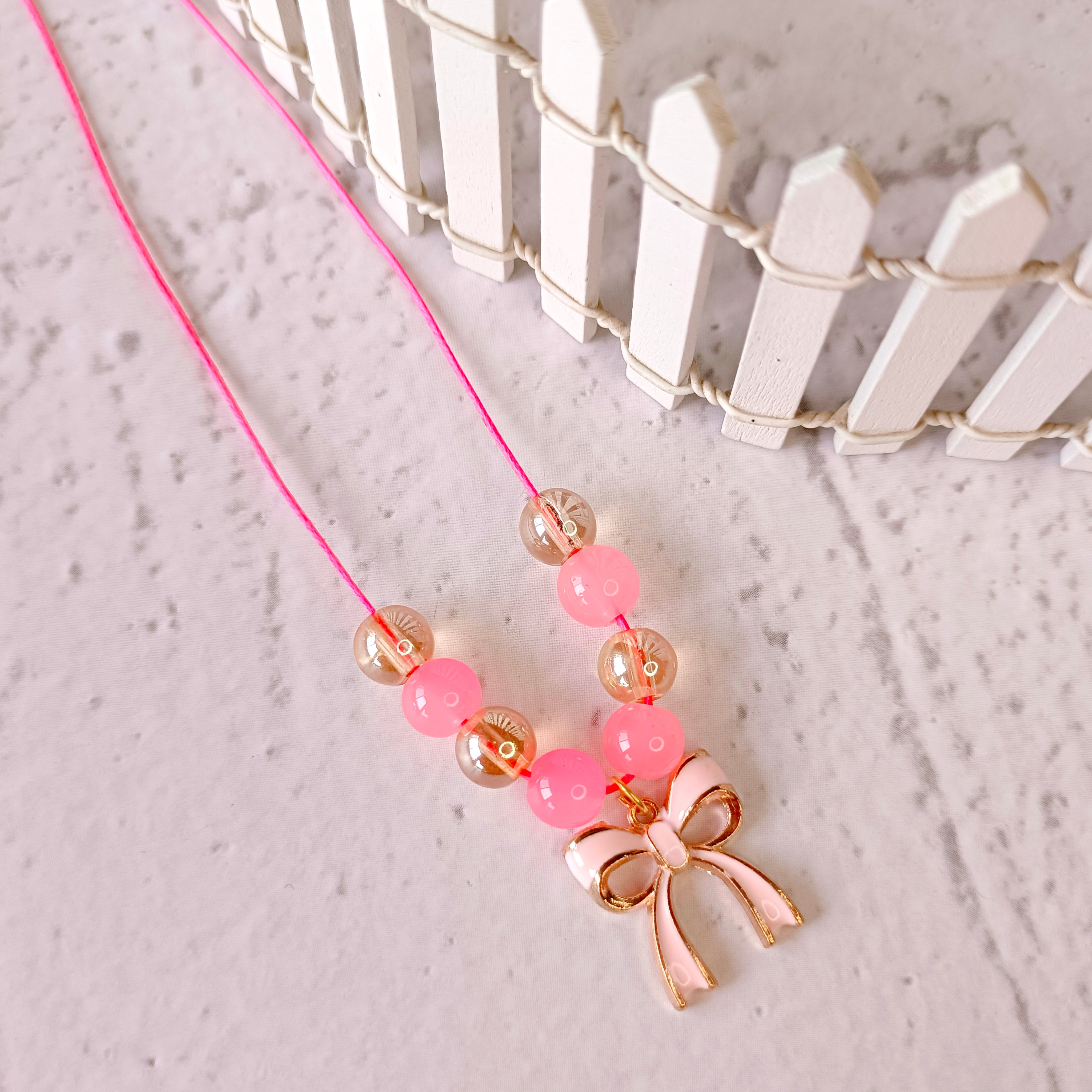Little Bow Pendant - Pink