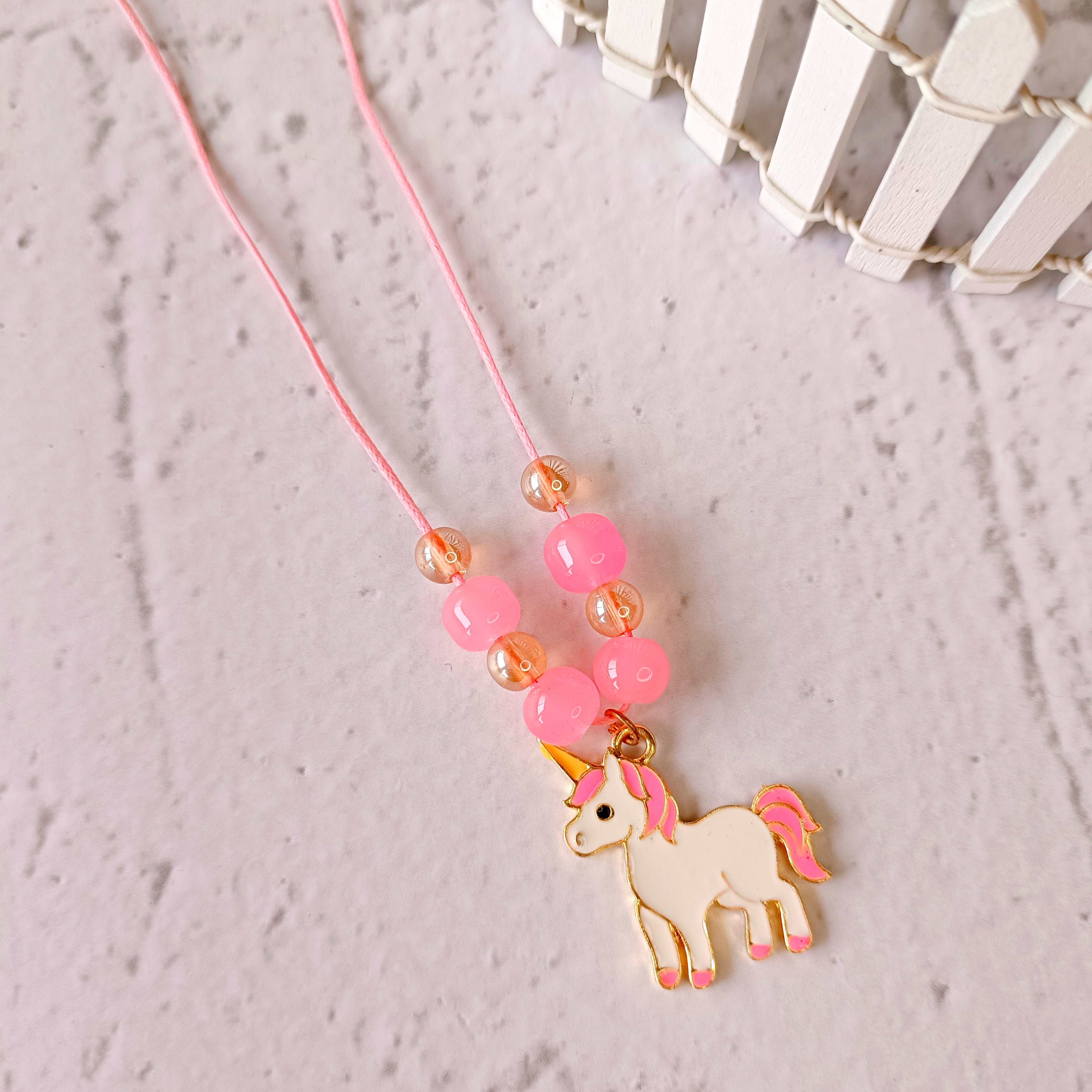 Magical Unicorn Pendant - Pink & Cream