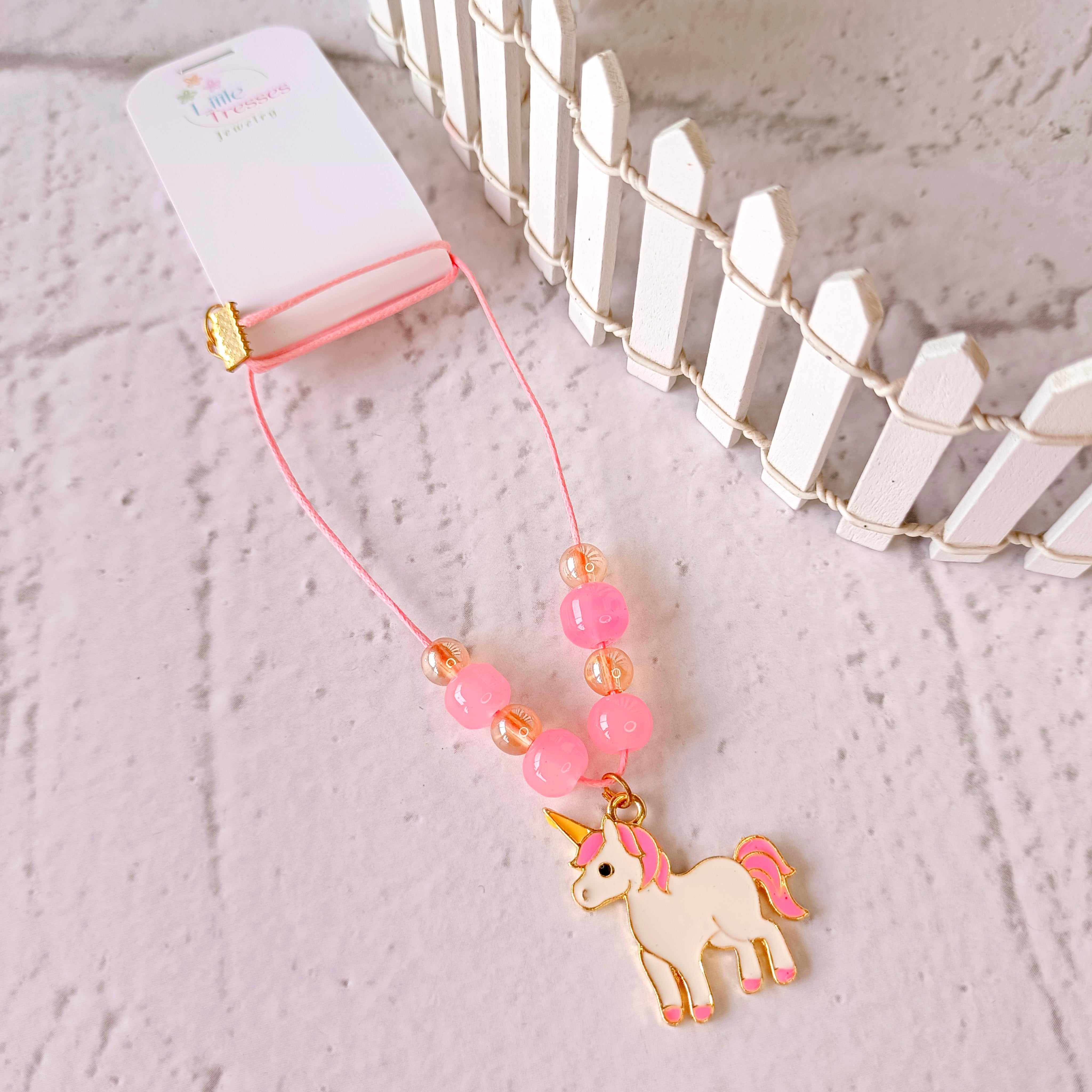 Magical Unicorn Pendant - Pink & Cream