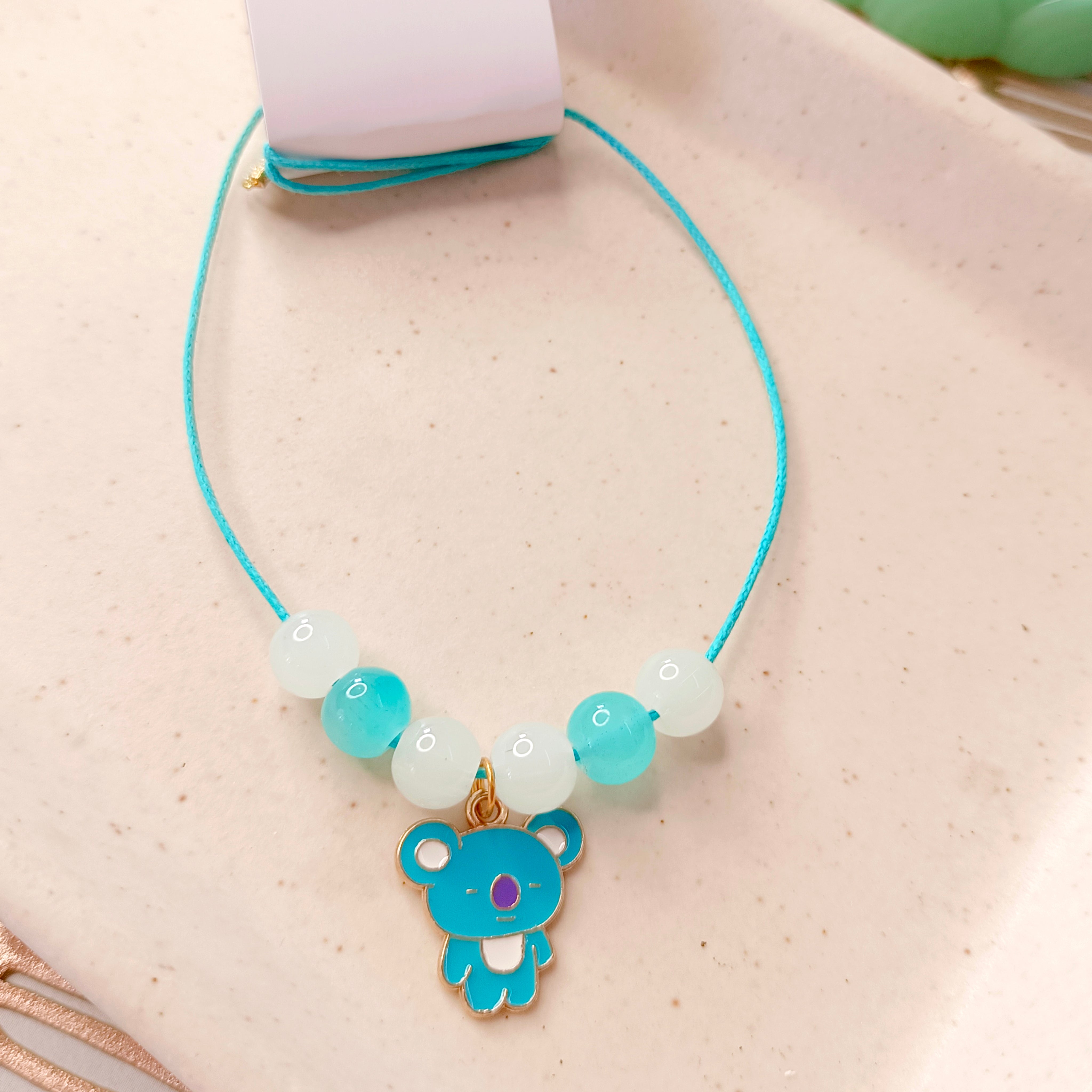 Little Bear Bracelet & Pendant Set - Blue