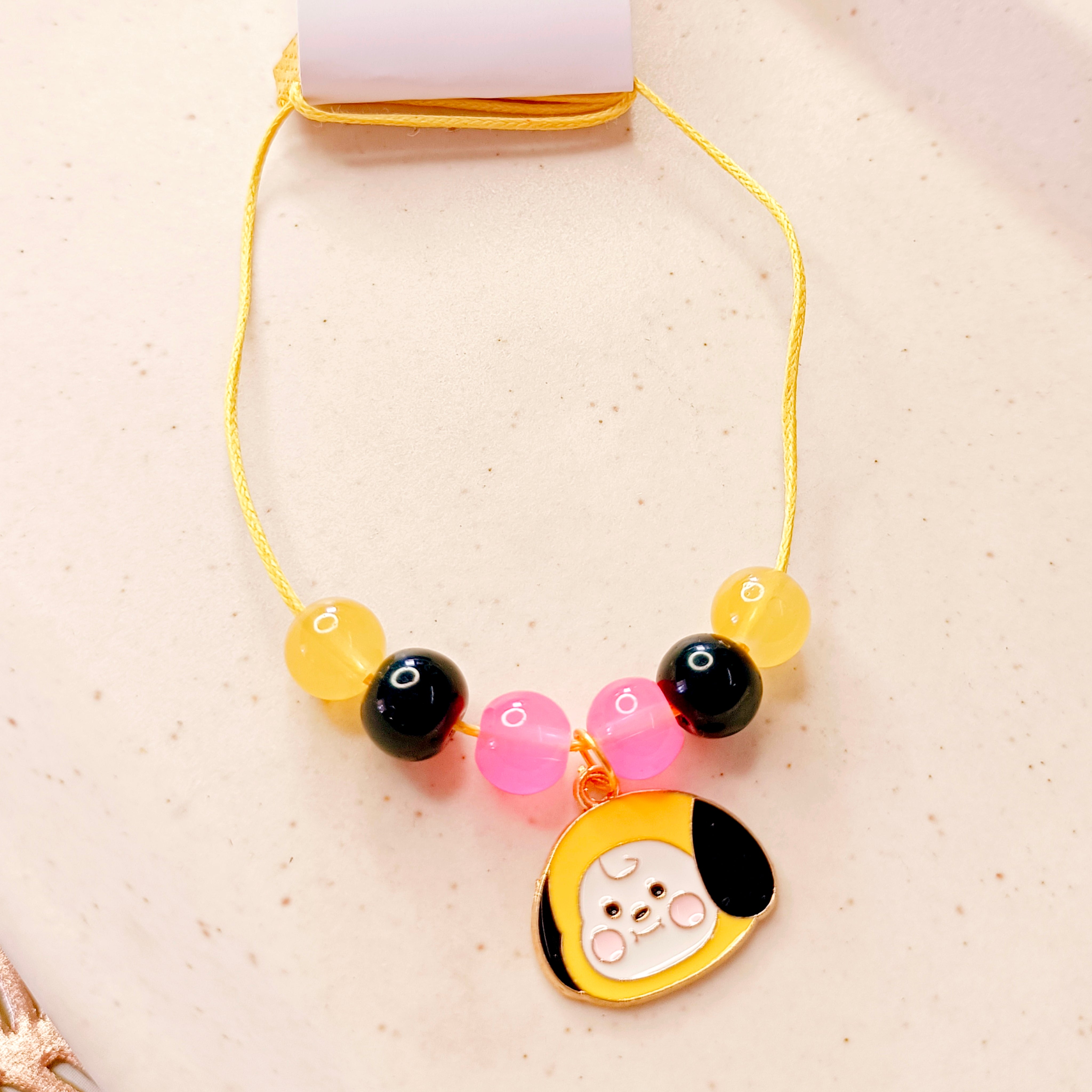 Little Cartoon Bracelet & Pendant Set - Yellow & Black