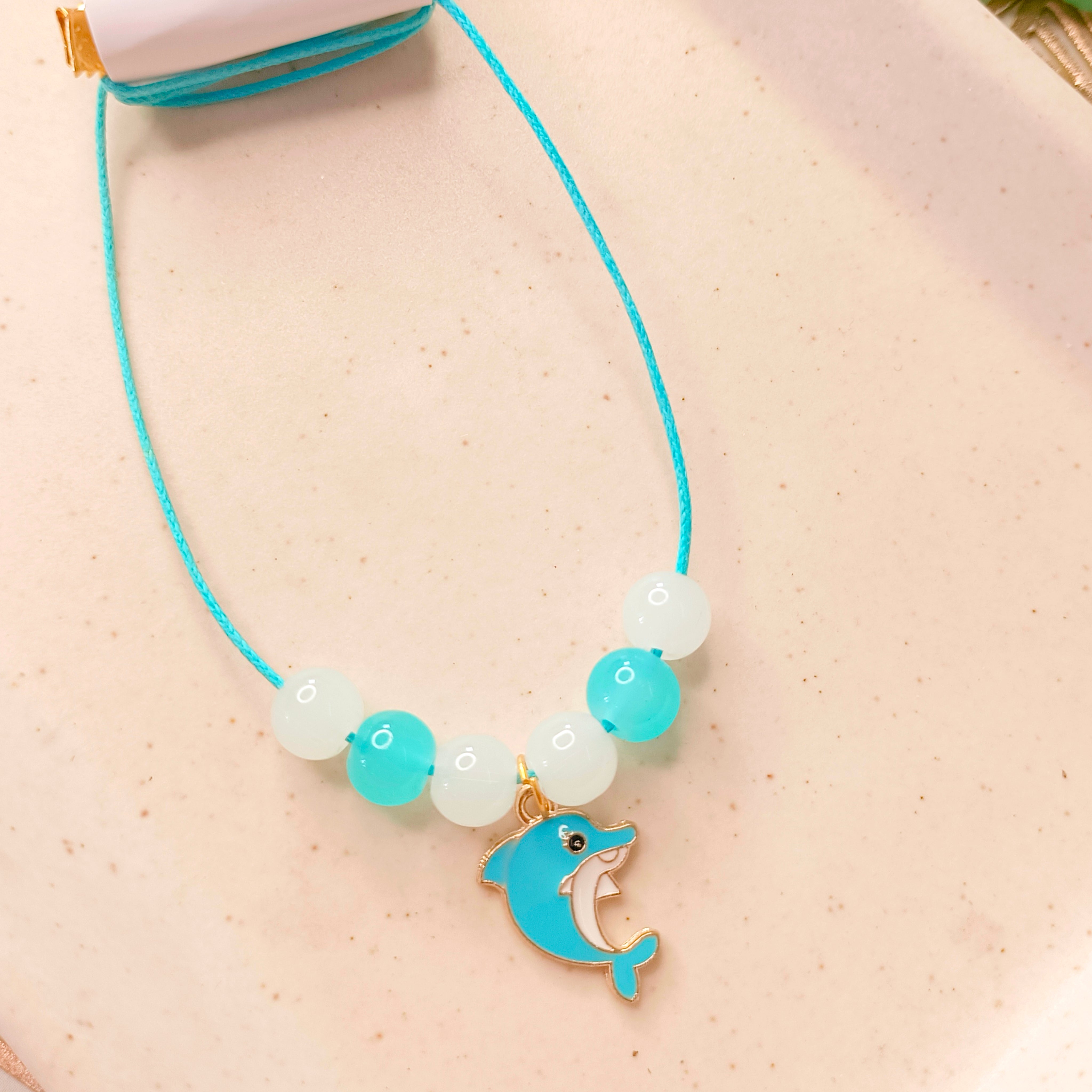 Dolphin Bracelet & Pendant Set - Blue