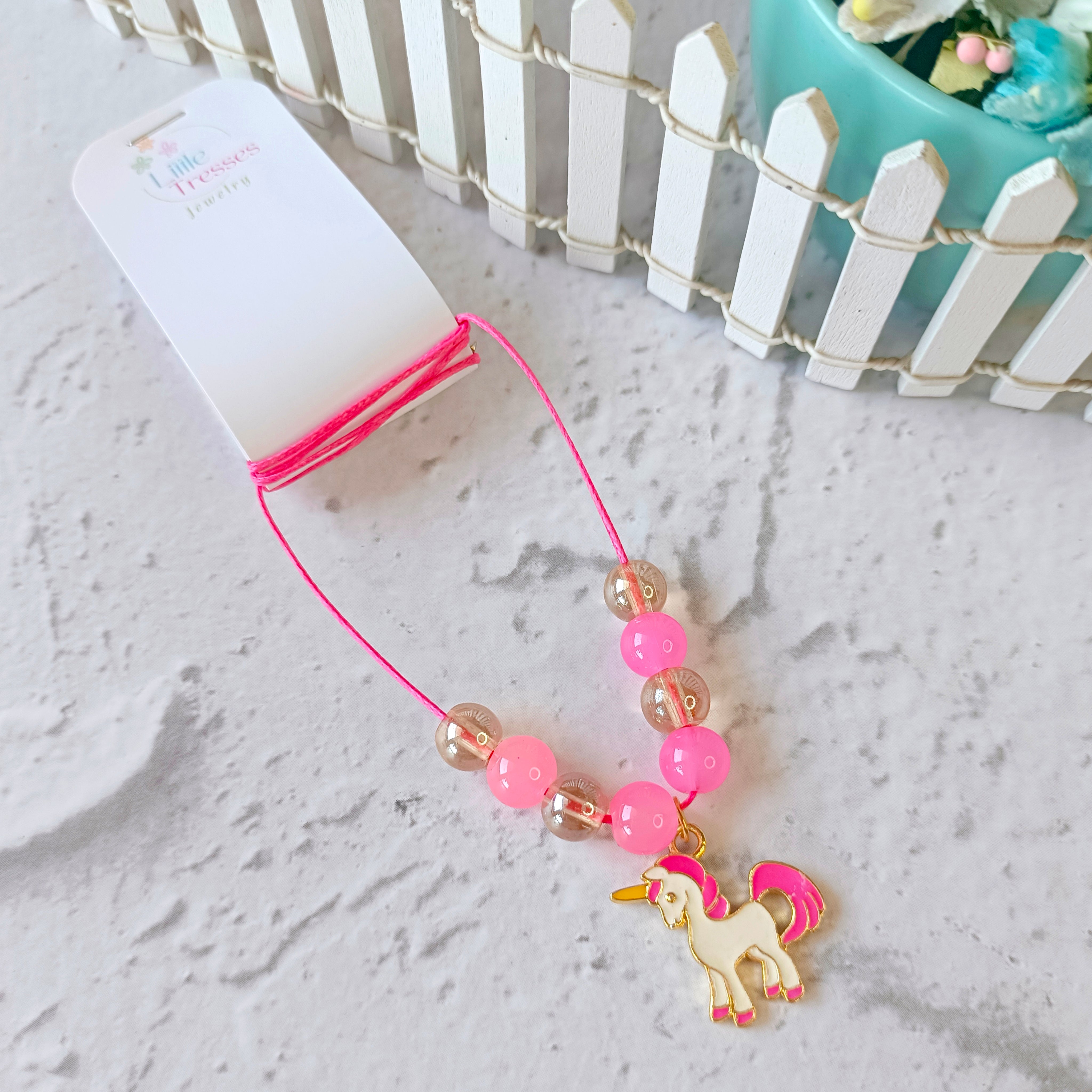 Unicorn Charm Pendant - Pink