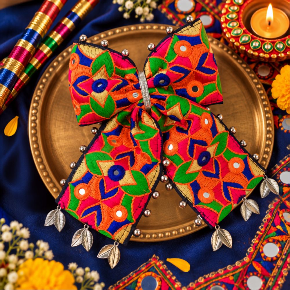 Utsavi Navratri PiggyTail Bow Alligator Clip