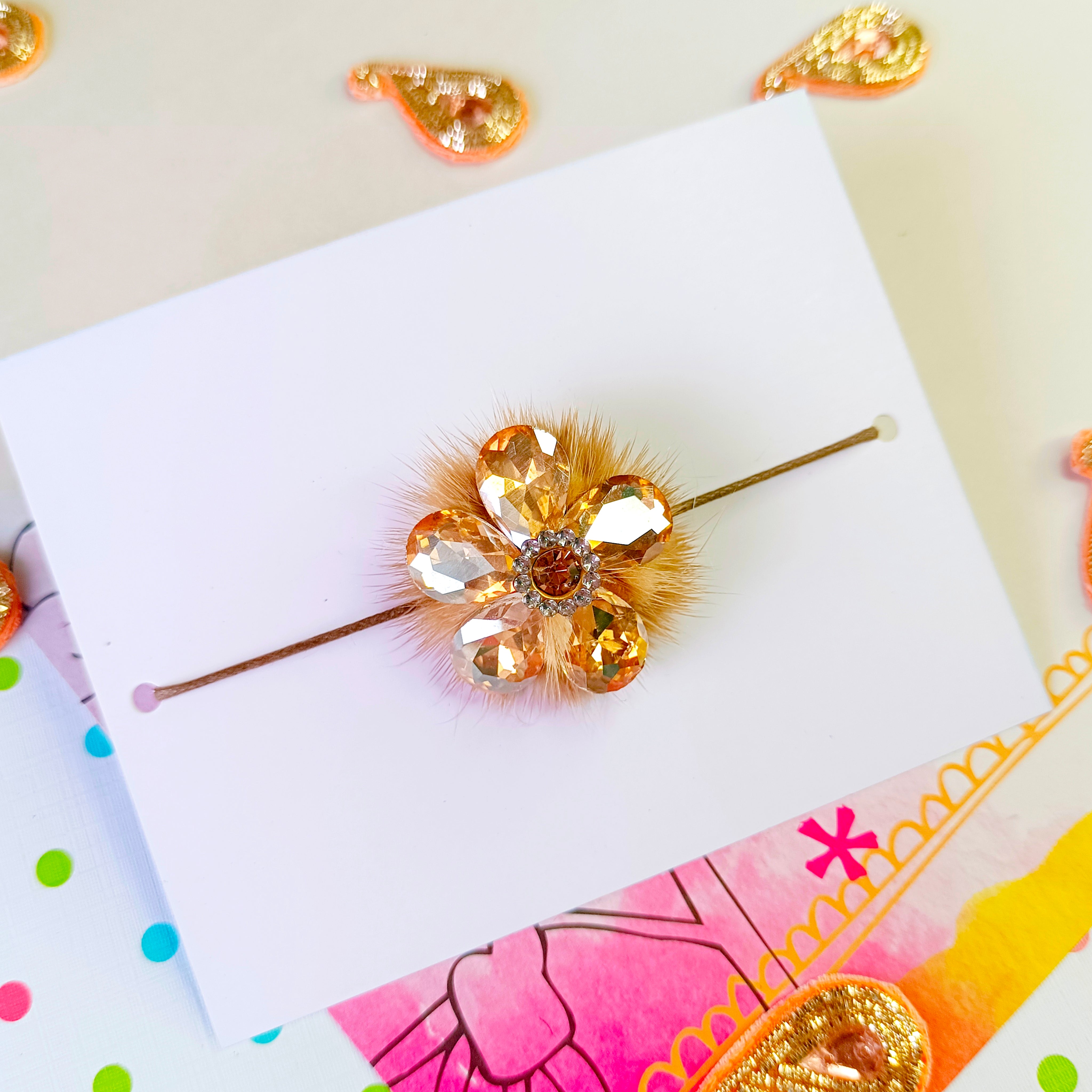 Rhinestone Rakhi (Rose Gold)