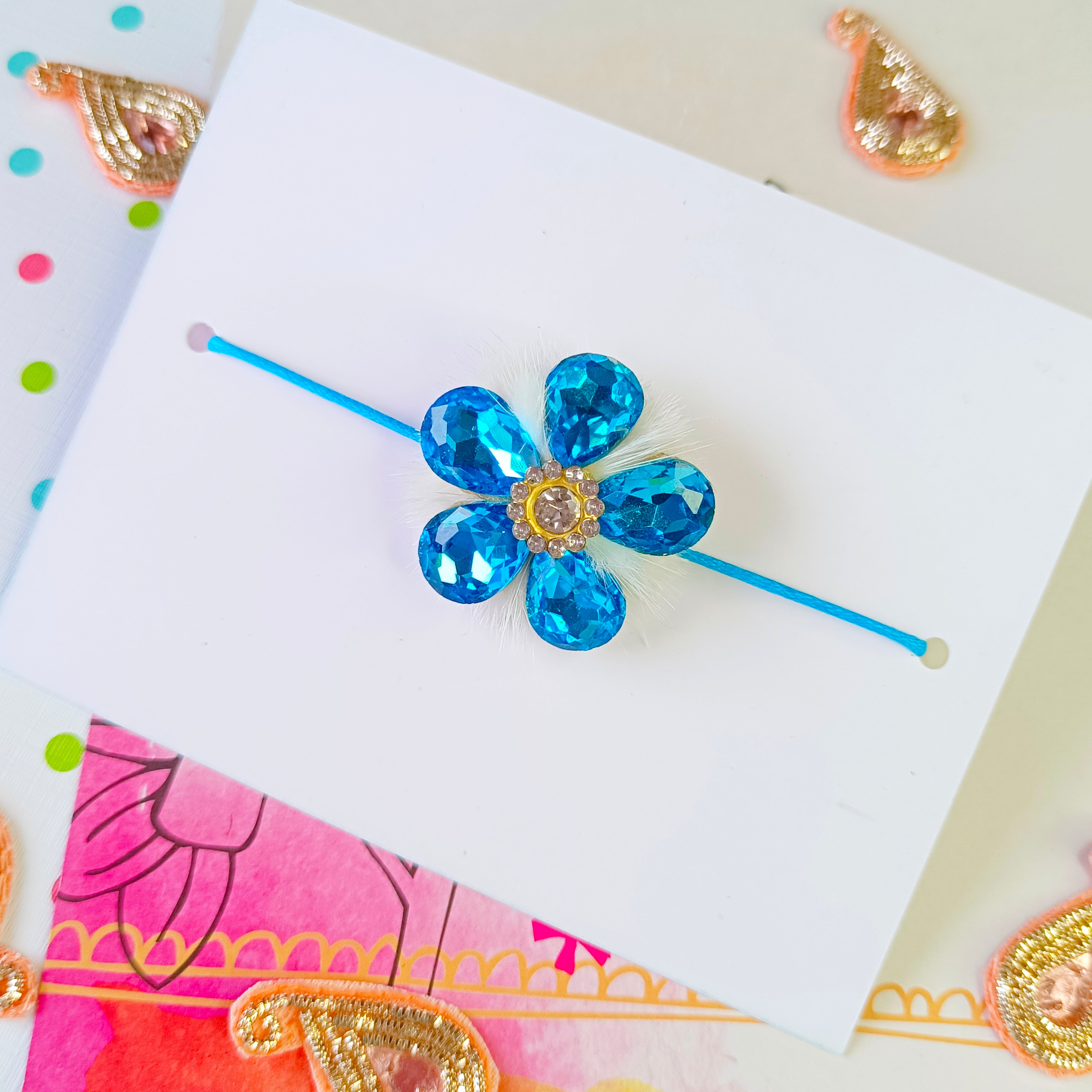 Rhinestone Rakhi (Blue)