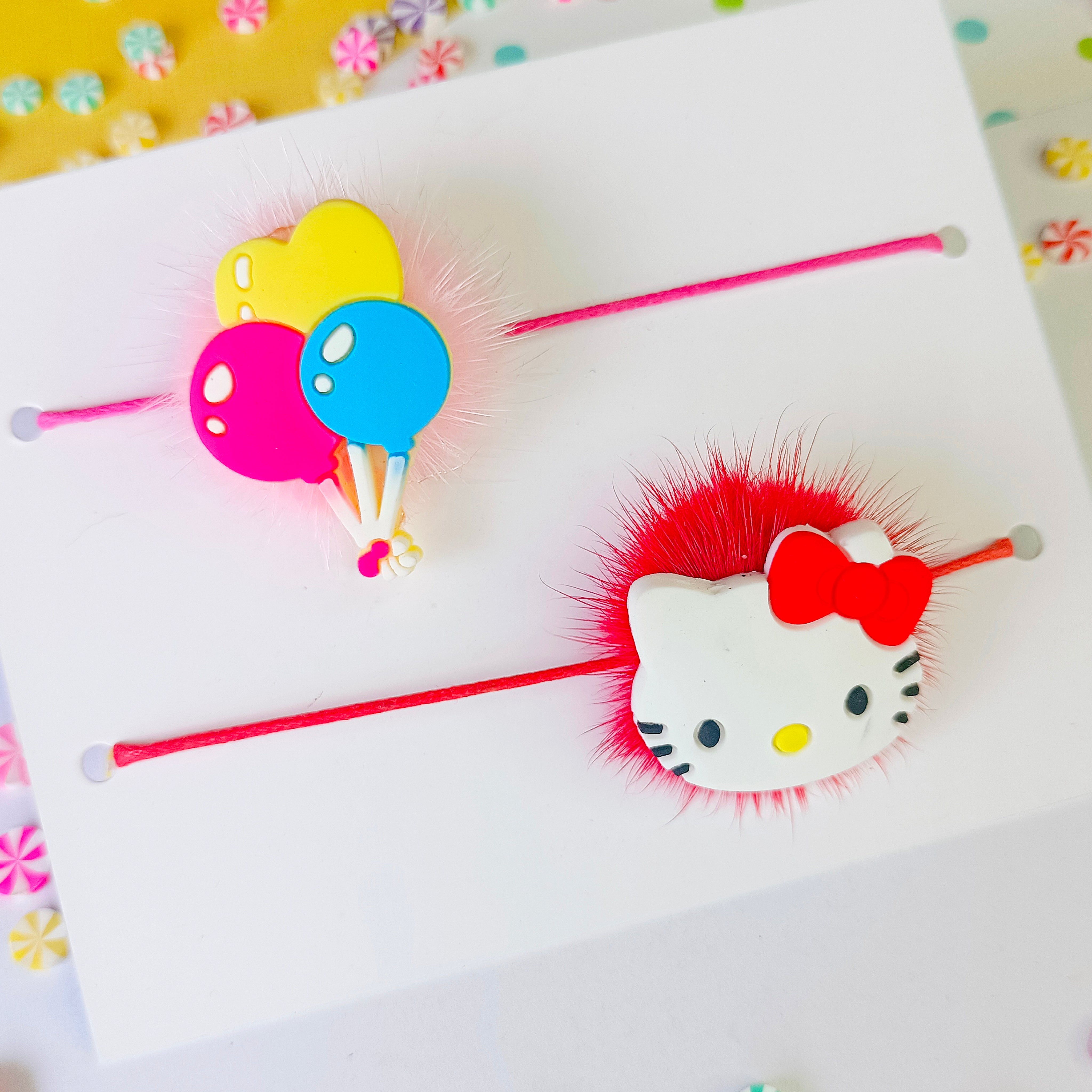 Combo of Multicolor Balloon & Hello Kitty Rakhi