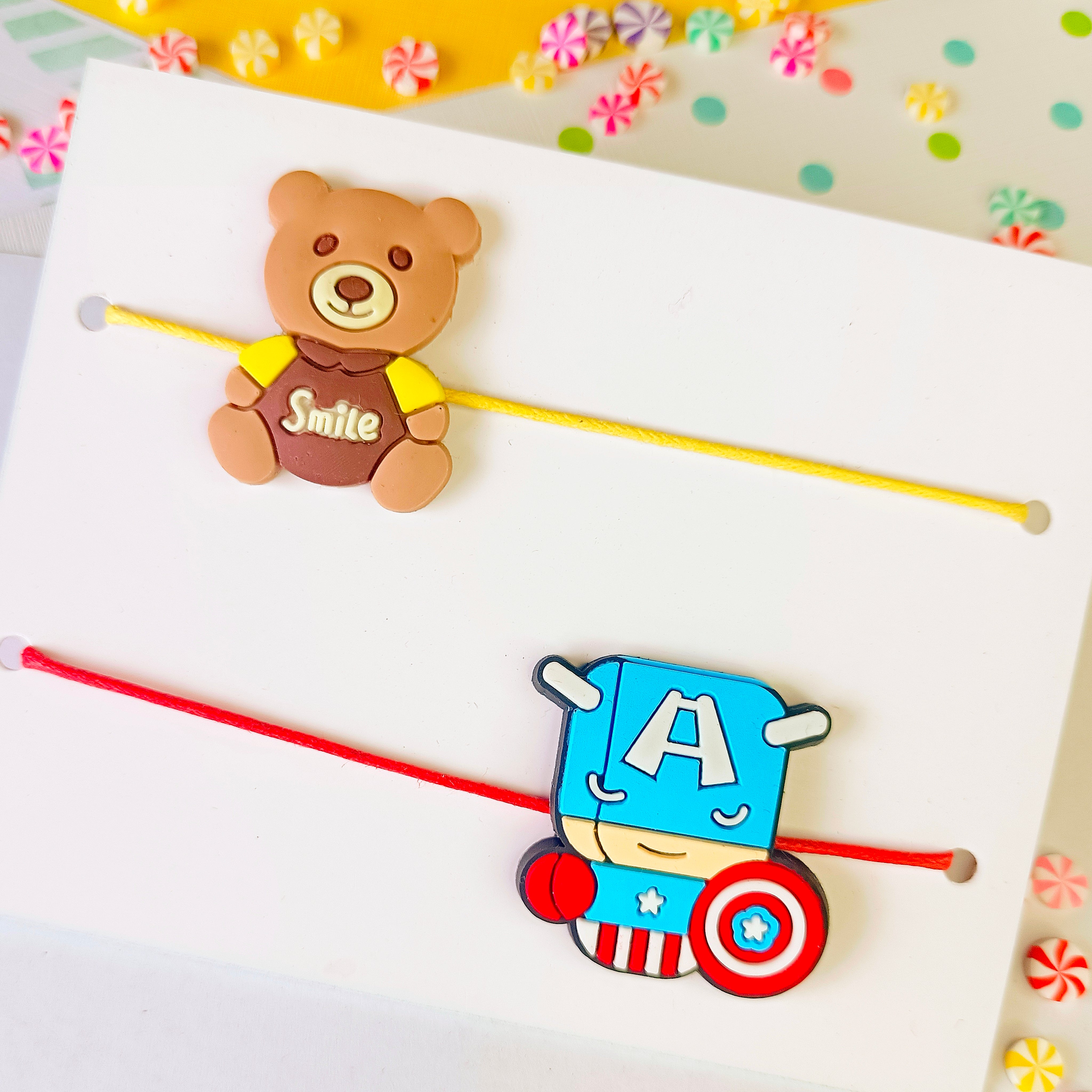 Combo of Teddy & captain America Rakhi