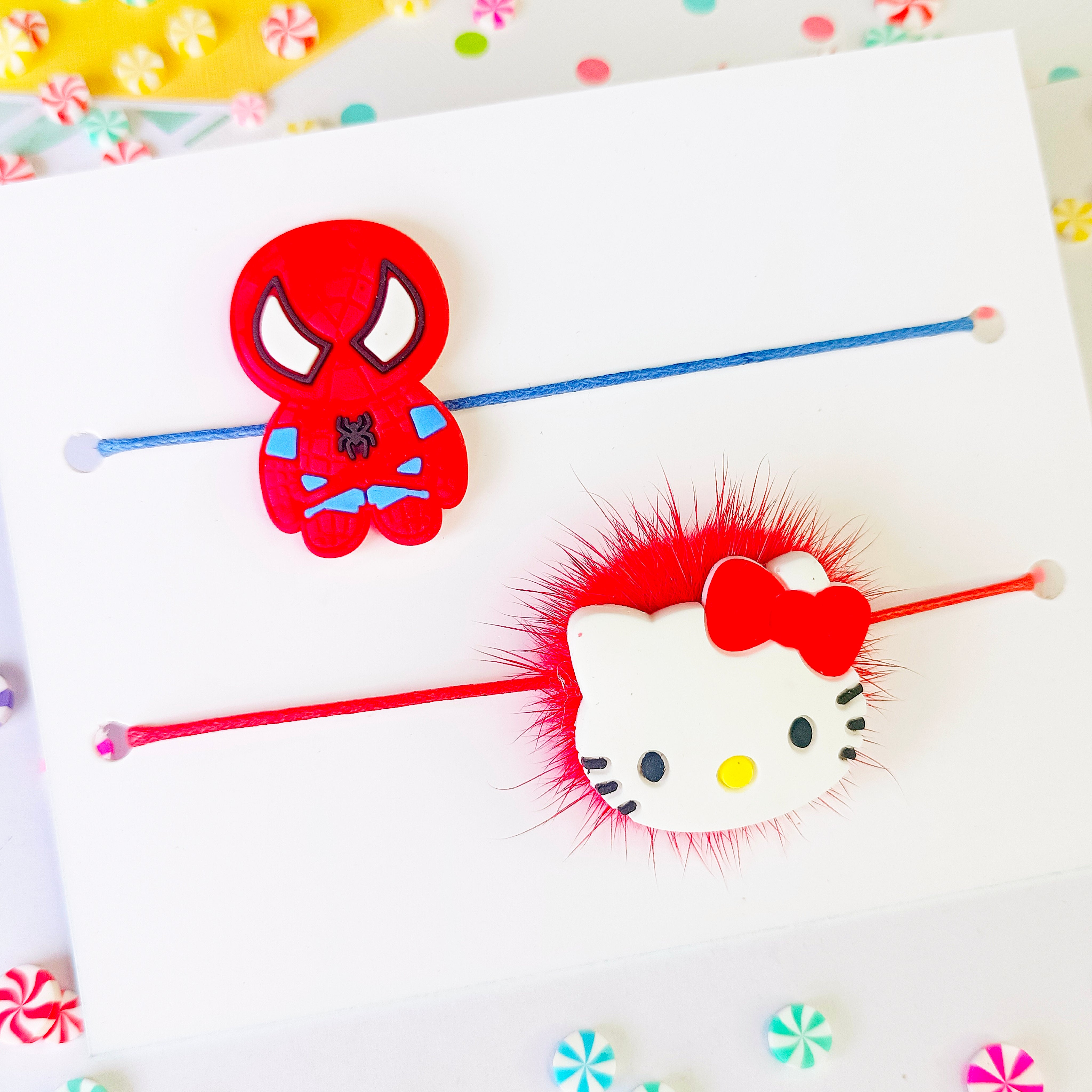 Combo of Spiderman & Hello Kitty Rakhi