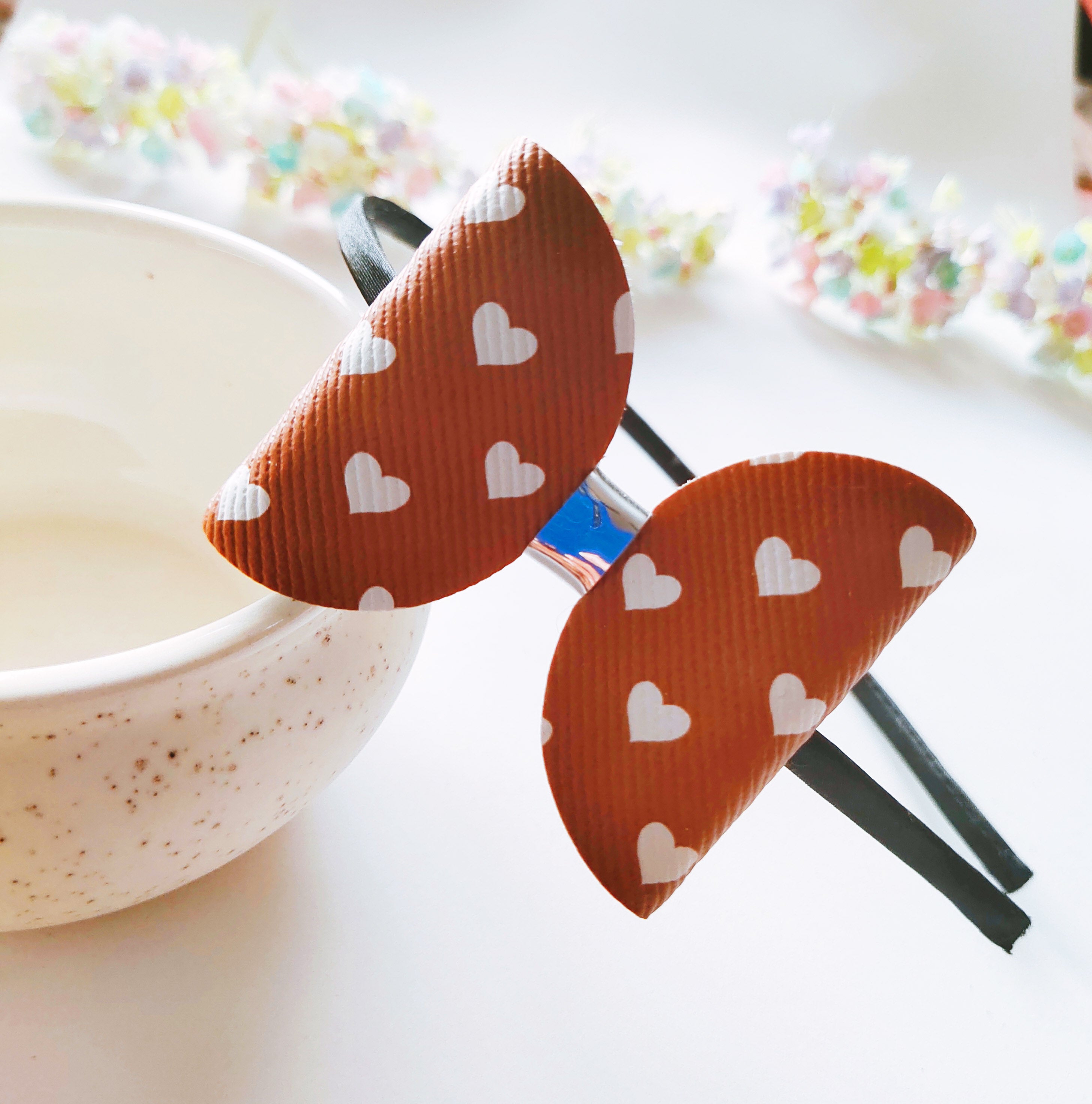 Brown Hearts TBD Headband