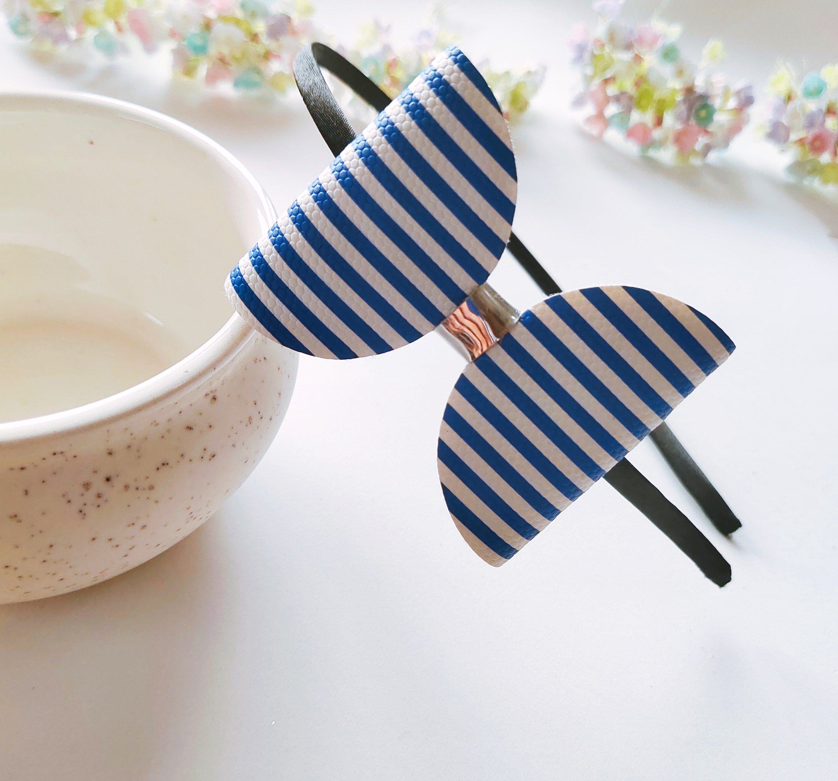 Blue & White Stripes TBD Headband