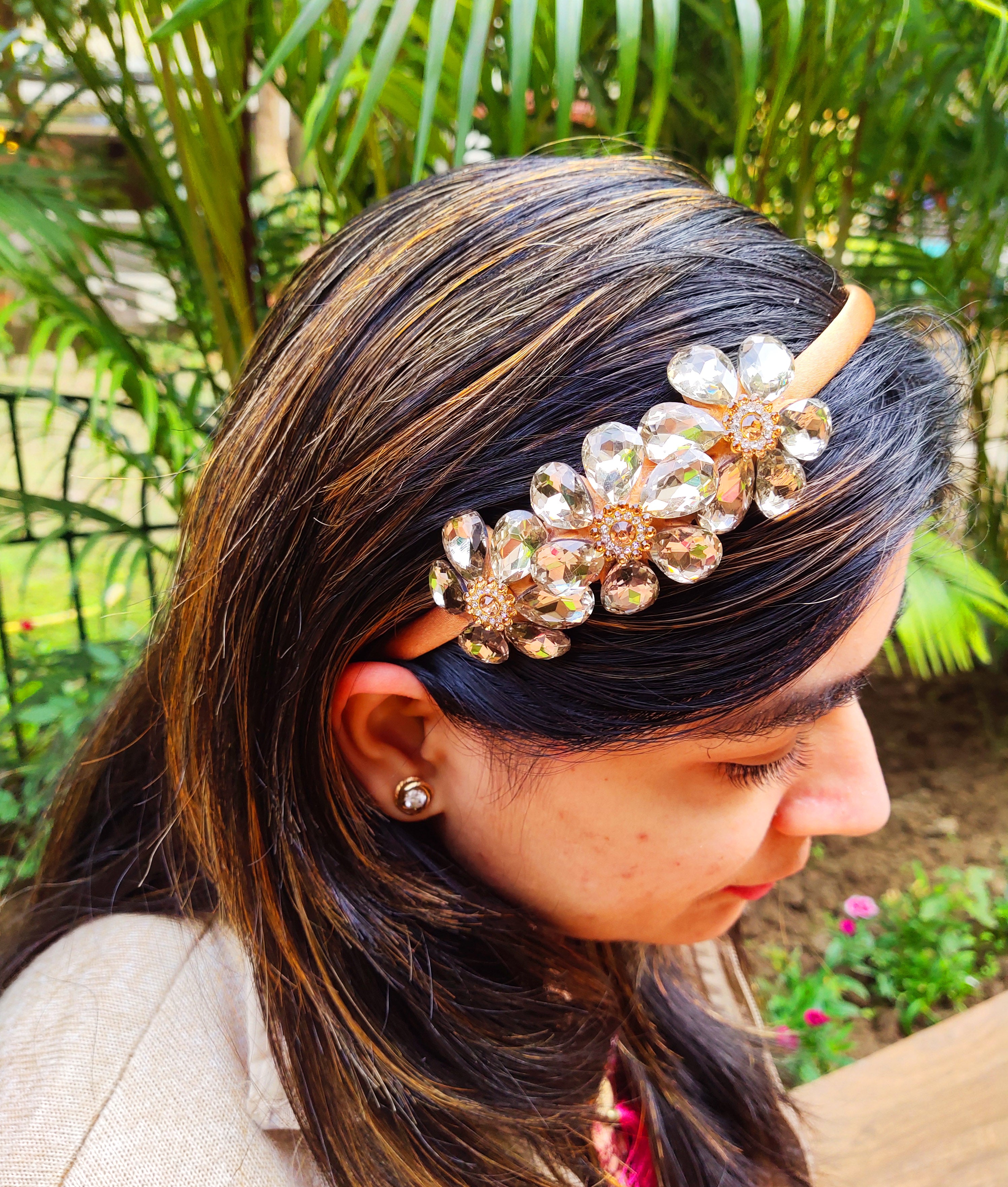 Golden Rhinestones Work Headband