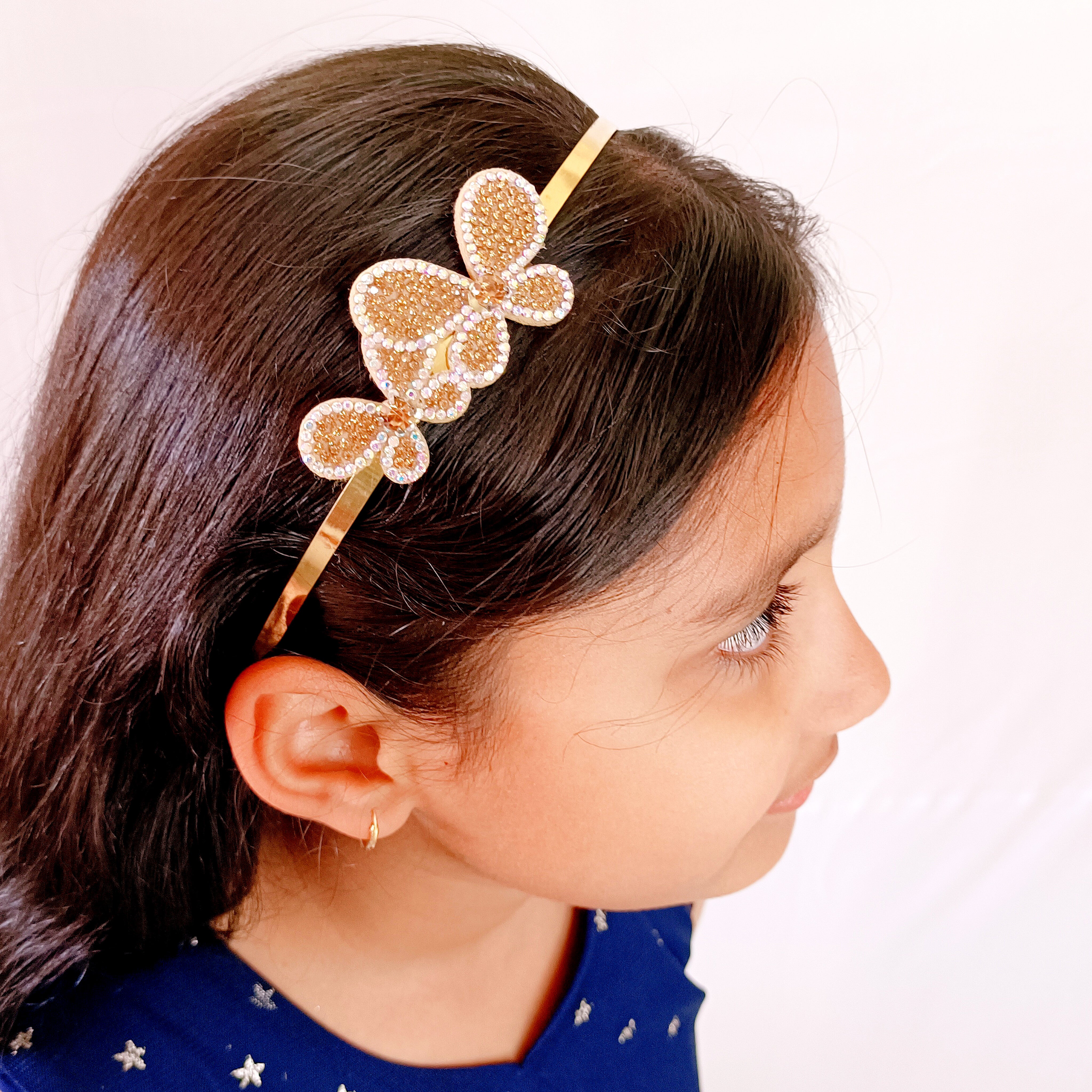 Golden Designer Twin Butterfly Headband