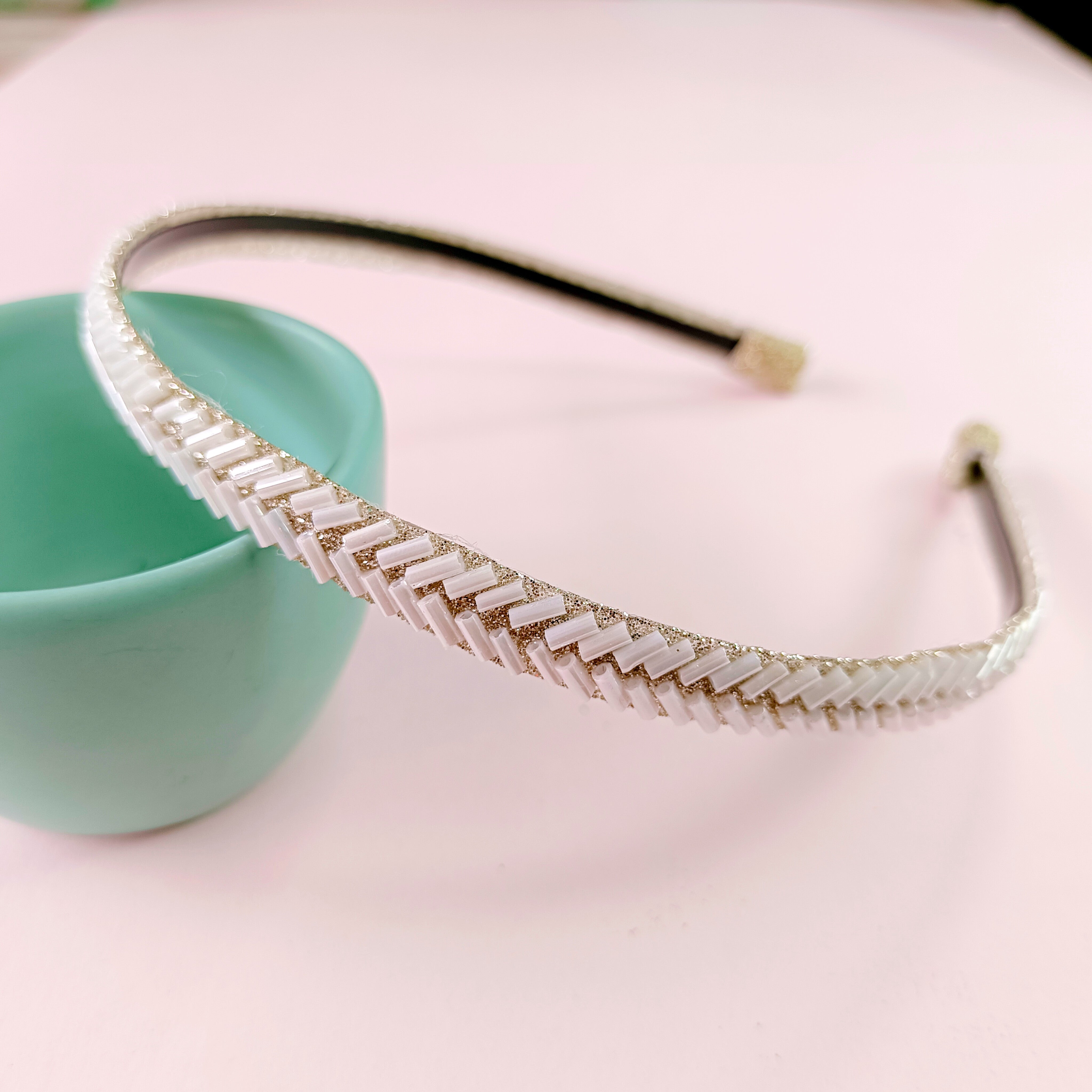 White Beads Headband