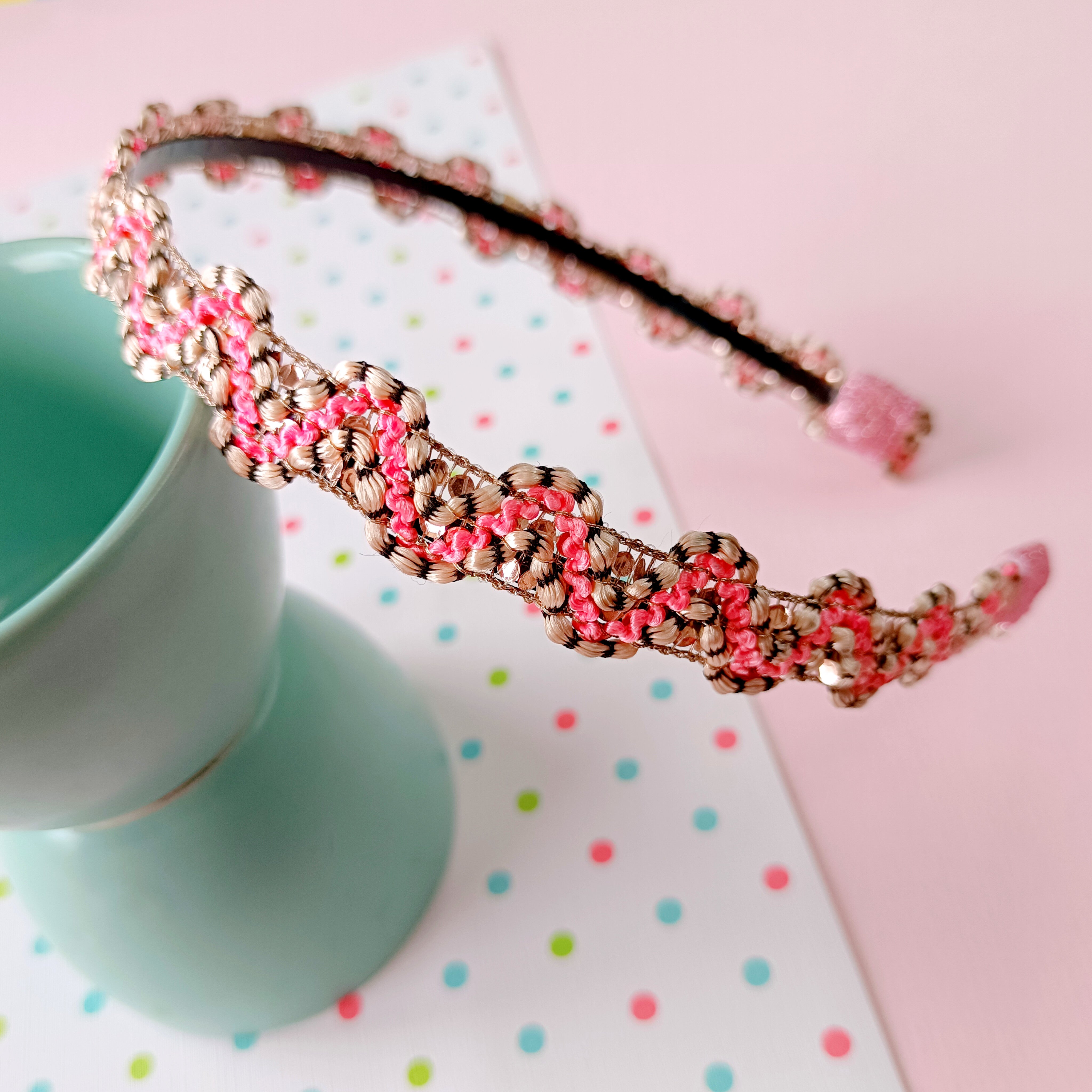 Waves Pattern Headband - Light Pink
