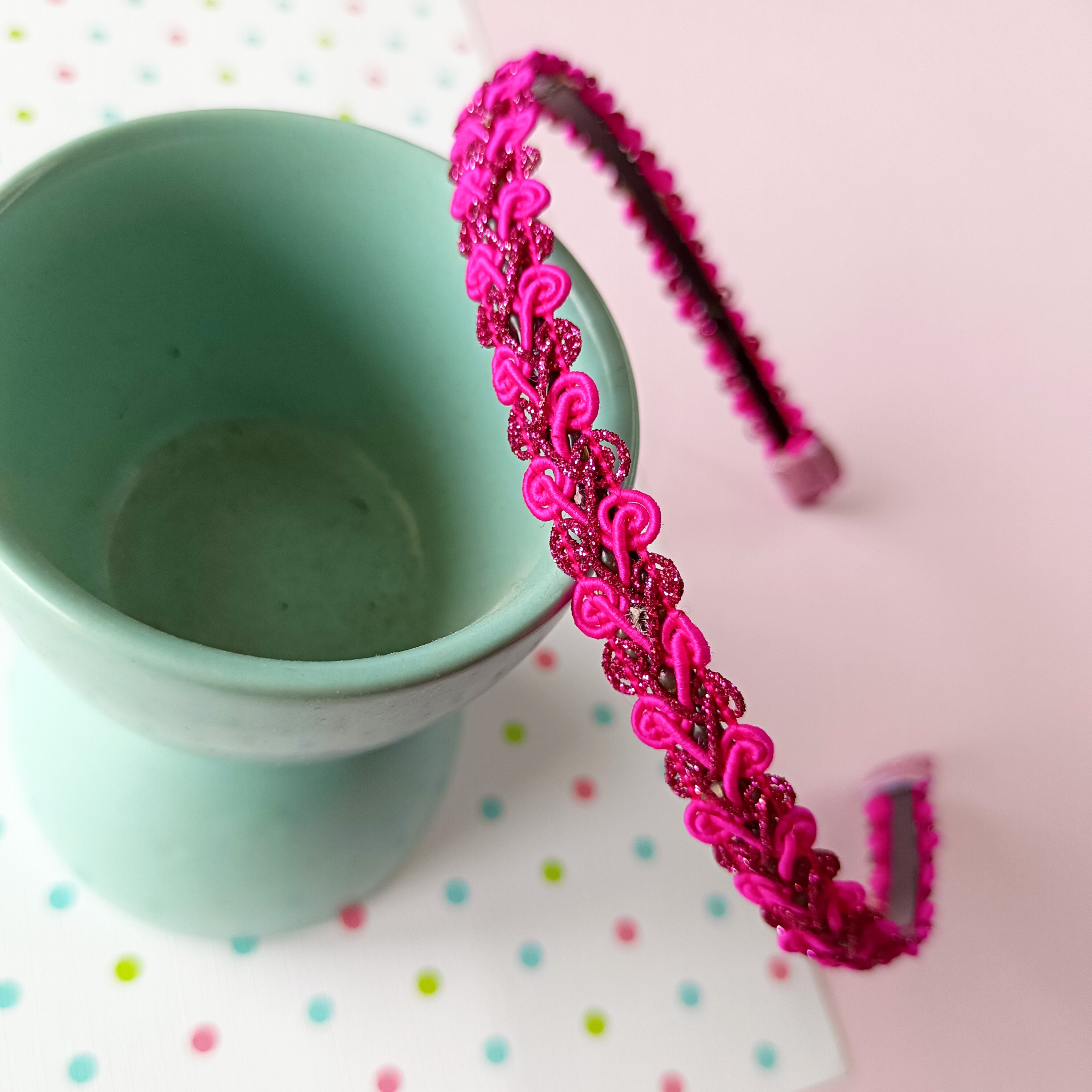 Loopy Pattern Headband - Pink
