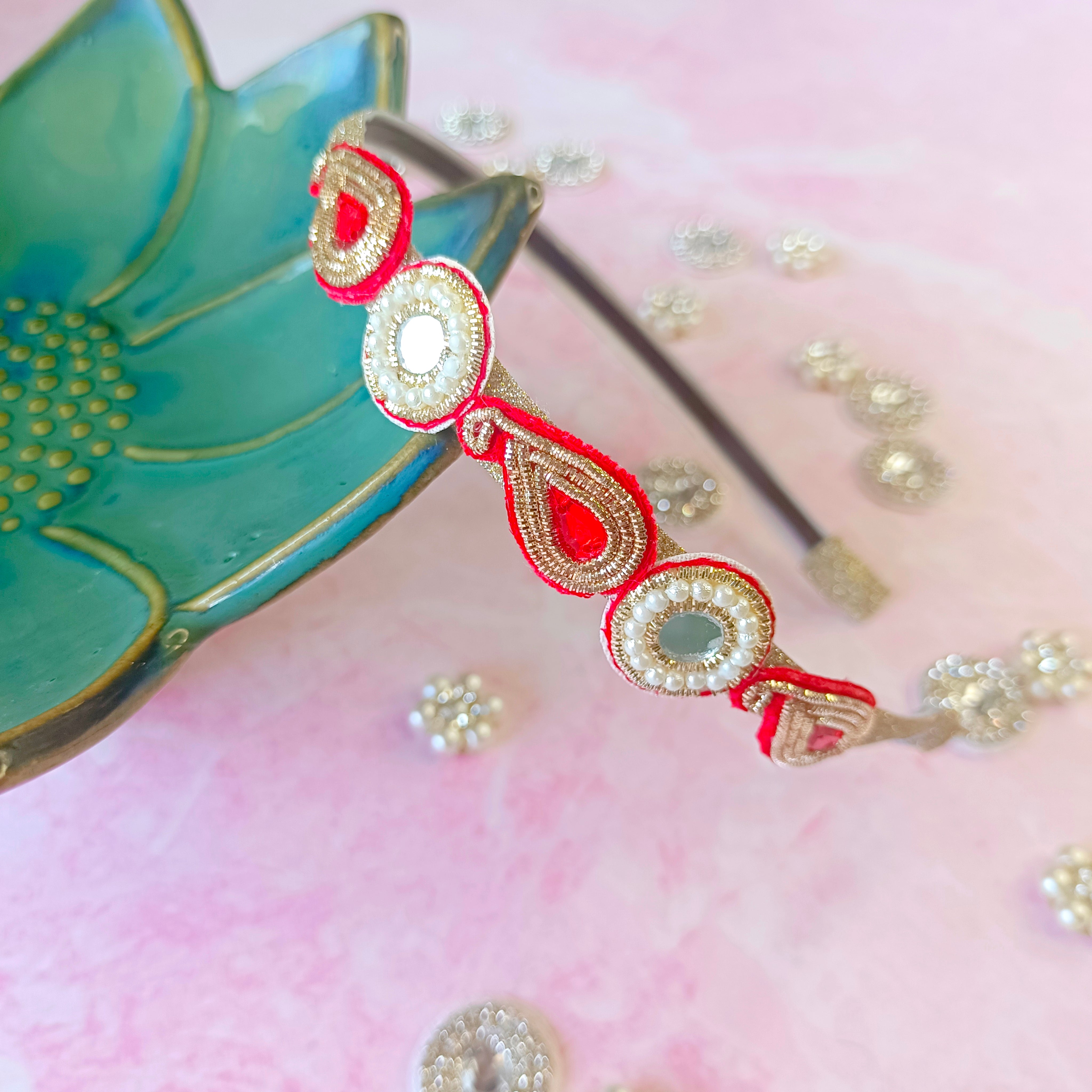 Red Ethnic Ambi Pattern Headband