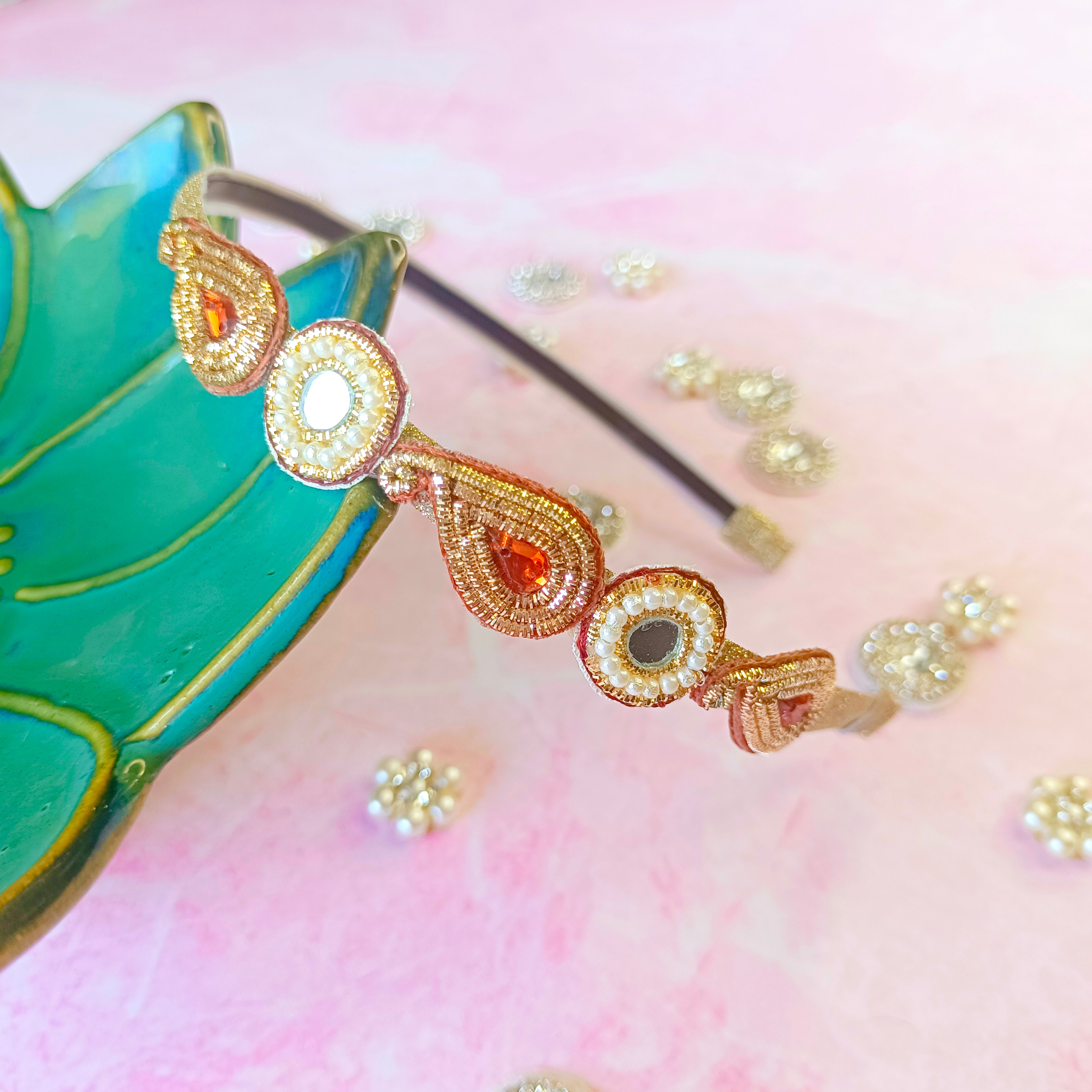 Ethnic Ambi Pattern Headband - Brown