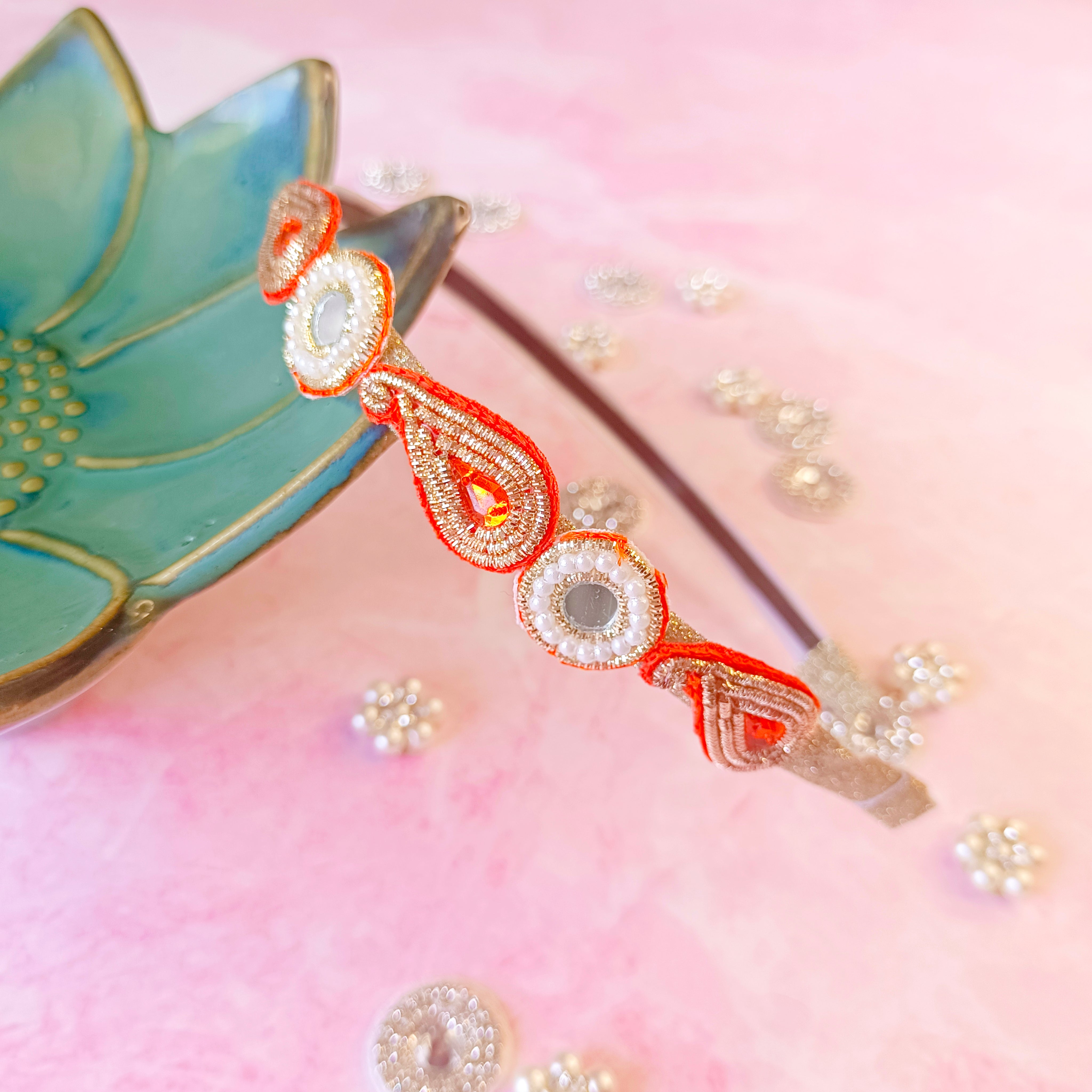 Ethnic Ambi Pattern Headband - Orange